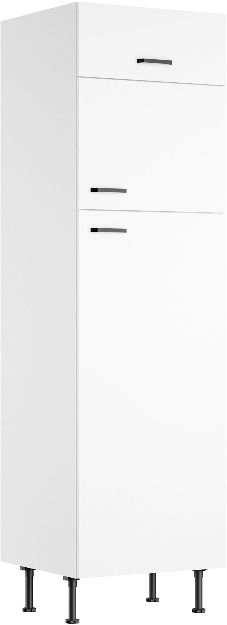 Image of KOCHSTATION Kühlumbauschrank "KS-Paula" 60 cm breit, 211 cm hoch, mit 1 Klappe, 2 Türen verlascht