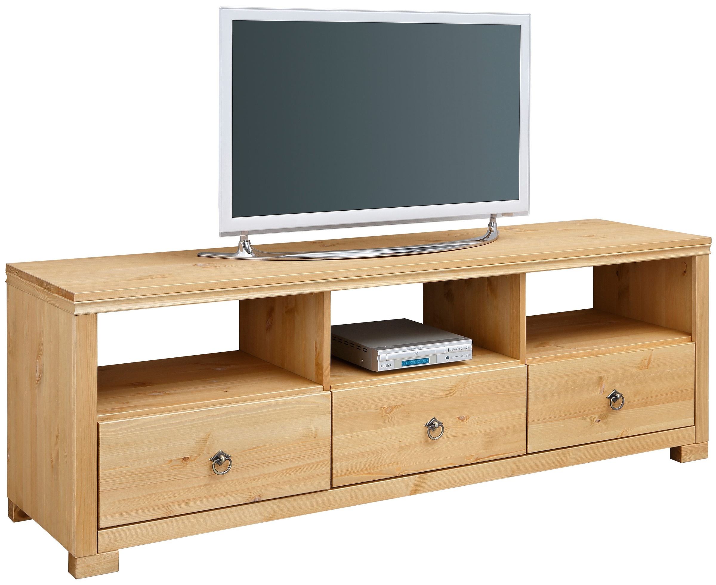 Image of GOODproduct TV-Board "Gotland" Breite 147 cm, mit Schubladen und offenen Fächern, Massivholz, FSC
