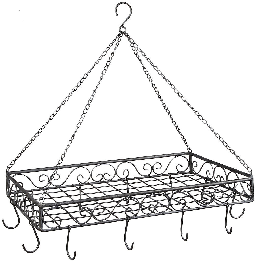 Image of Ambiente Haus Hängekorb "Topfhänger aus Eisen in Grau - 60 cm"