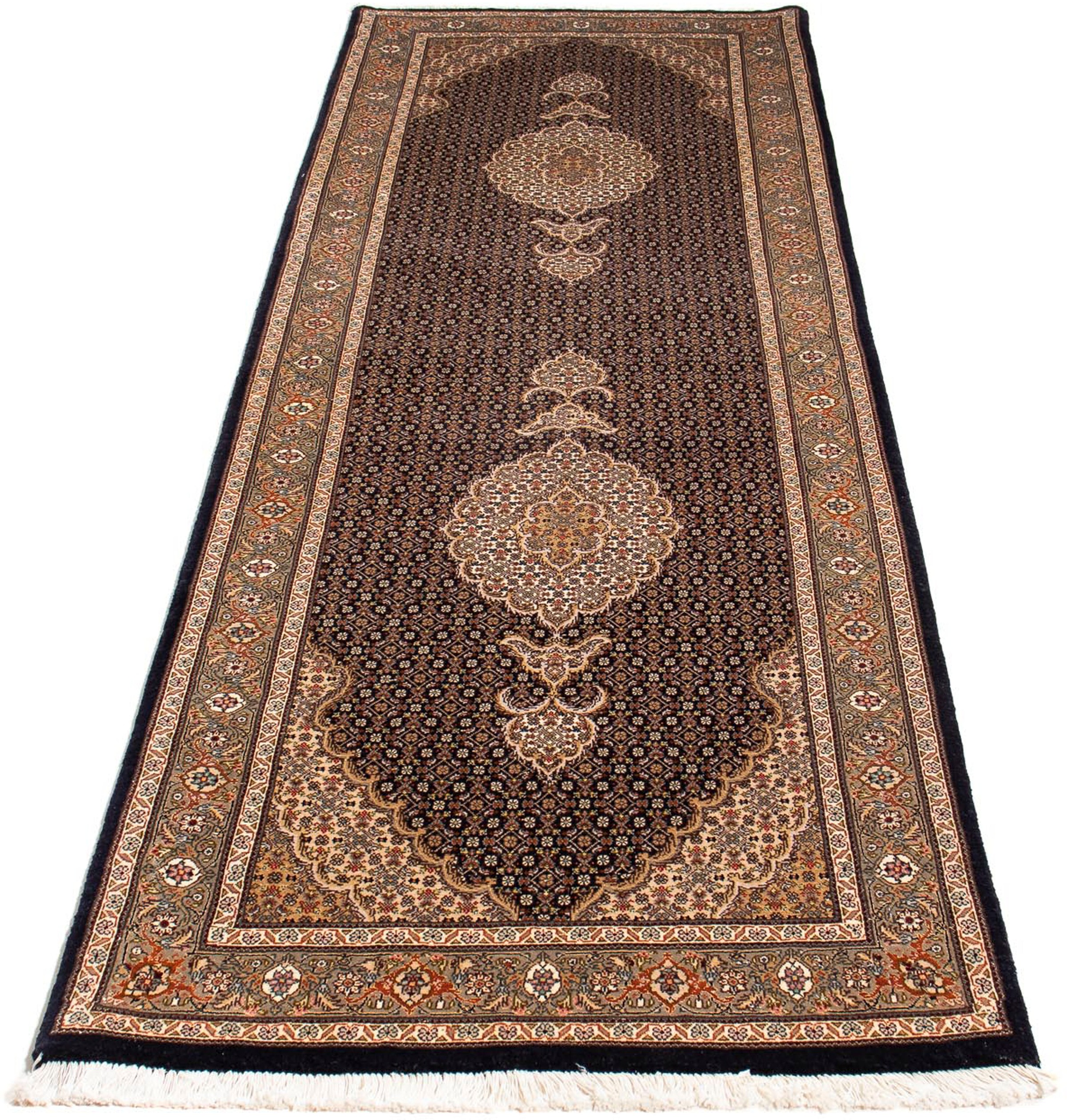 Image of morgenland Orientteppich »Perser - Täbriz - 248 x 81 cm - dunkelblau«, rechteckig, 10 mm Höhe, Wohnzimmer, Handgeknüpft, Einzelstück mit Zertifikat bei Ackermann Versand Schweiz