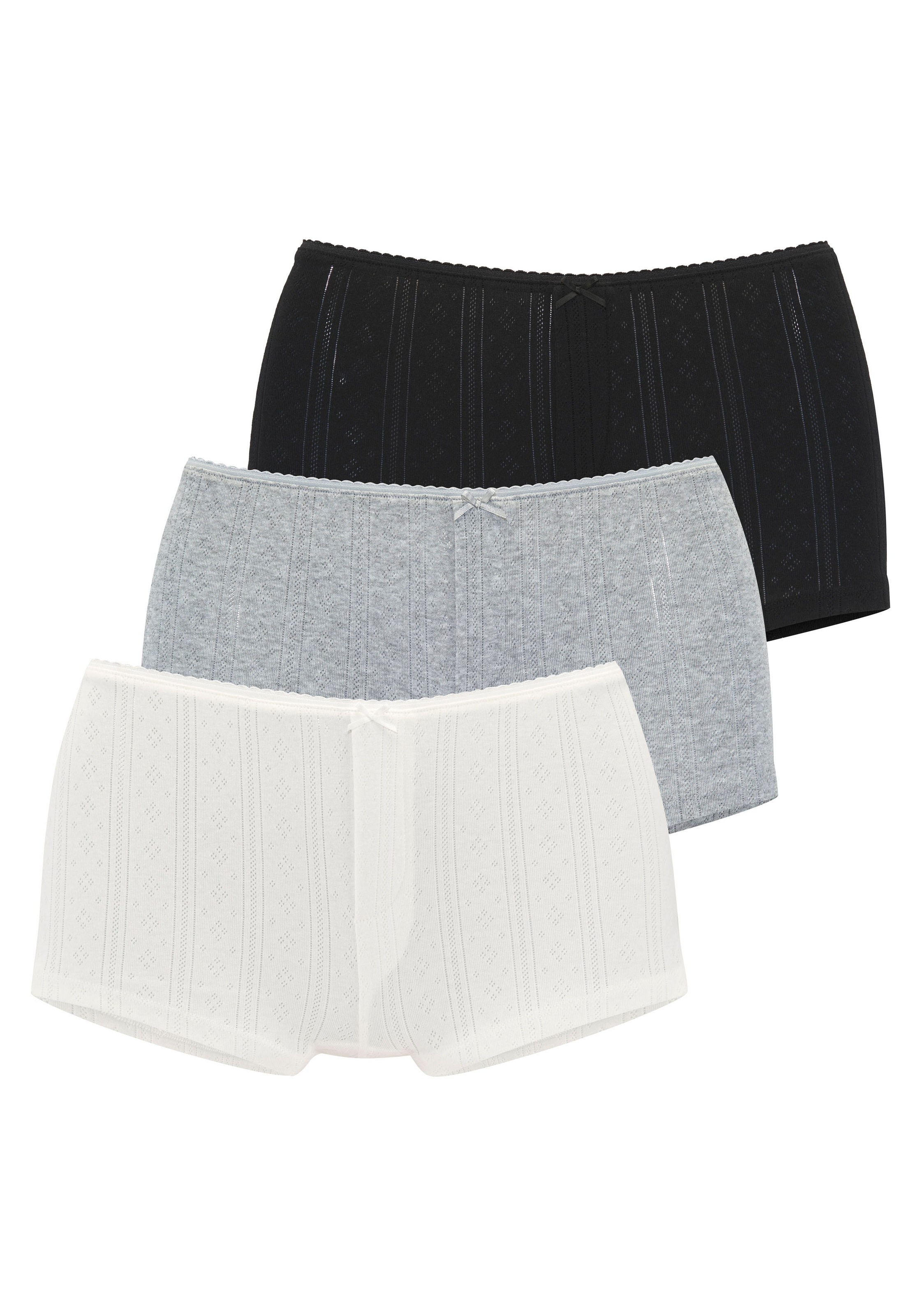 Image of Vivance Panty 3er-Pack, aus feiner Pointelle-Ware, reine Baumwolle