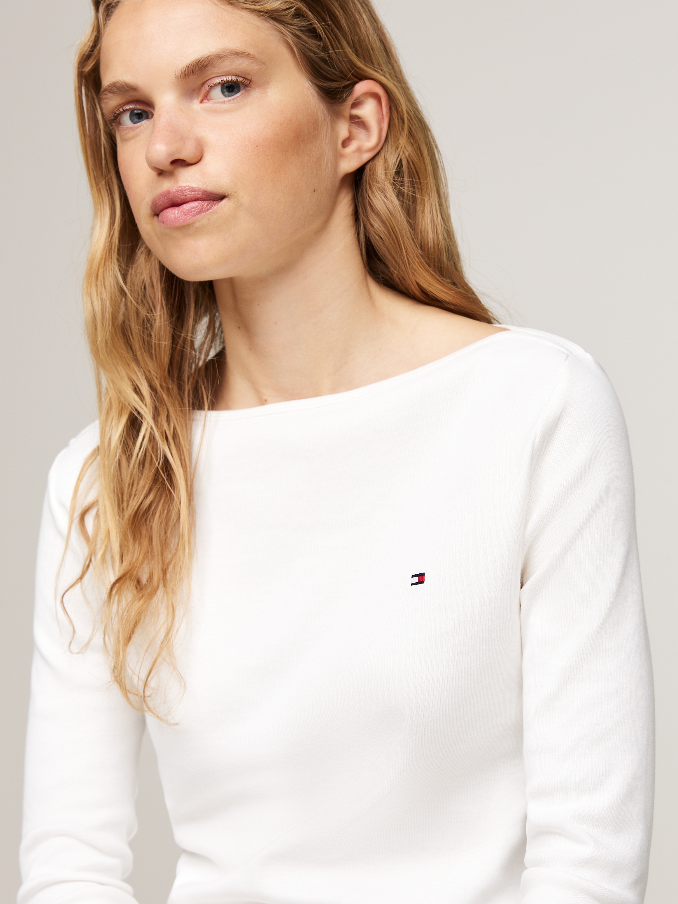 Tommy Hilfiger 3/4-Arm-Shirt »NEW CODY SLIM BOAT-NK 3/4SLV mit U-Boot und Streifen«, gestreift, casual, slim fit, Baumwolle, U-Boot-Ausschnitt