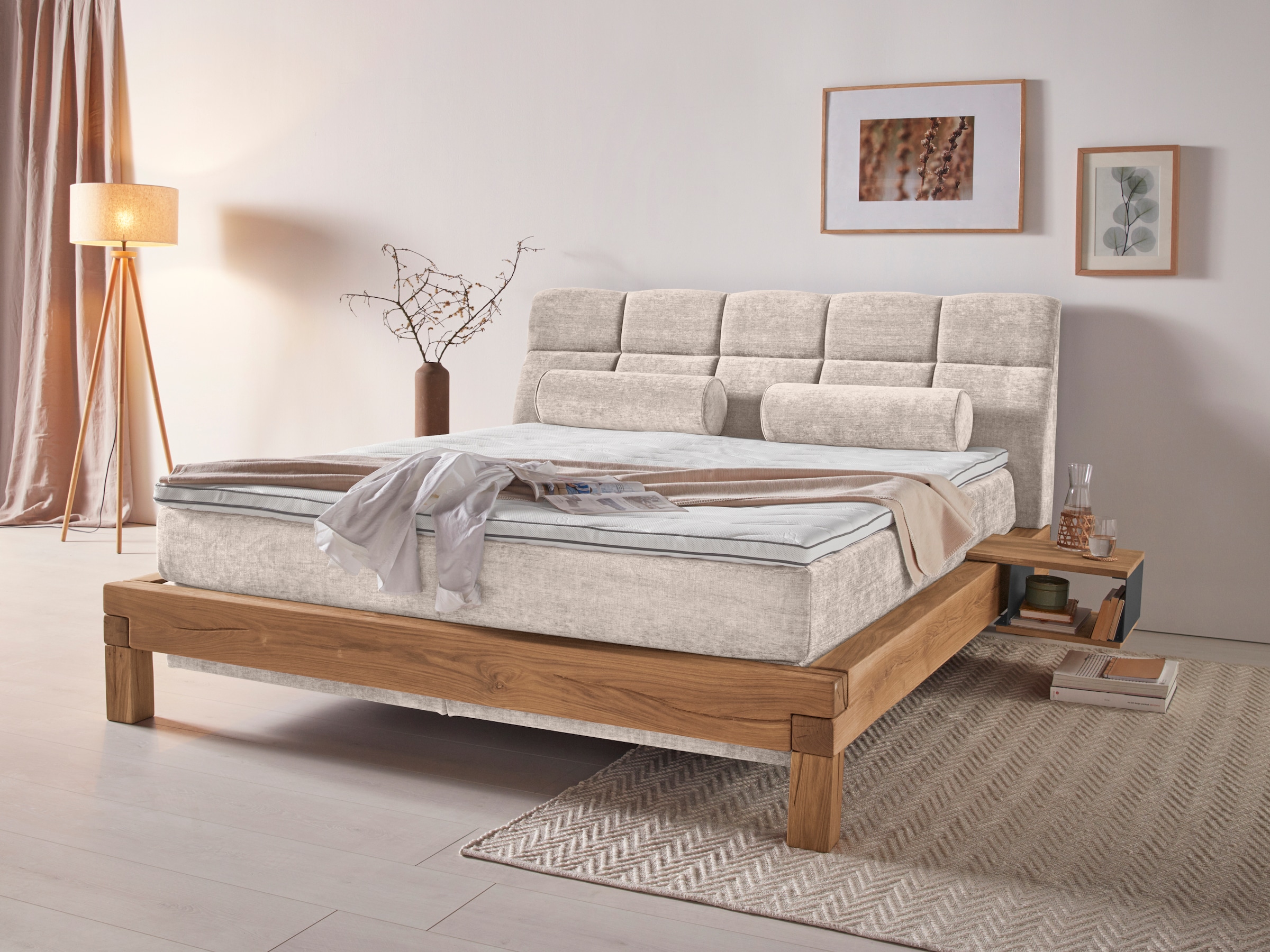 Home affaire Boxspringbett »Villads«, Liegefläche: 180/200 cm, Inside-Boxspring-Unterbau, recycelte Stoffe