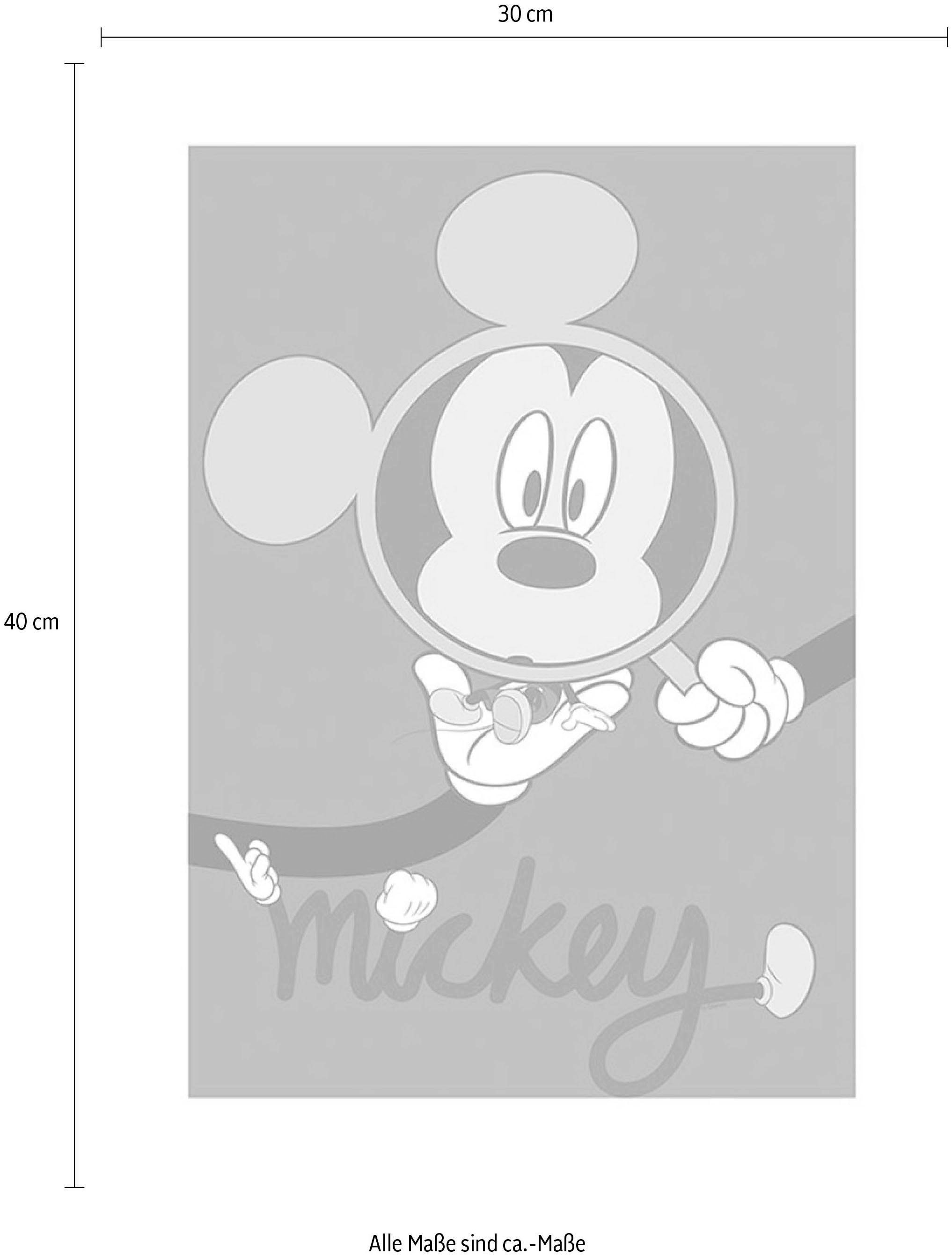 Komar Bild »Mickey Mouse Magnifying Glass«, Disney, (1 St.), Wandbild zur Dekoration im Kinderzimmer - ohne Rahmen