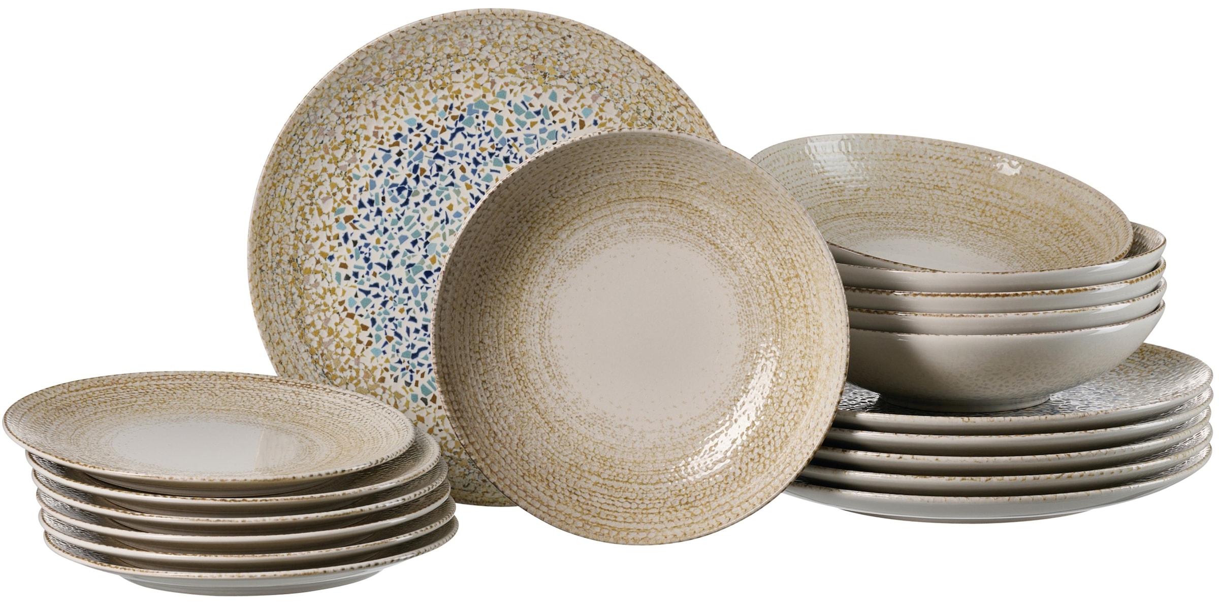 Image of Ritzenhoff & Breker Tafelservice "Rimini" Teller Set, aus Steinzeug für 6 Personen