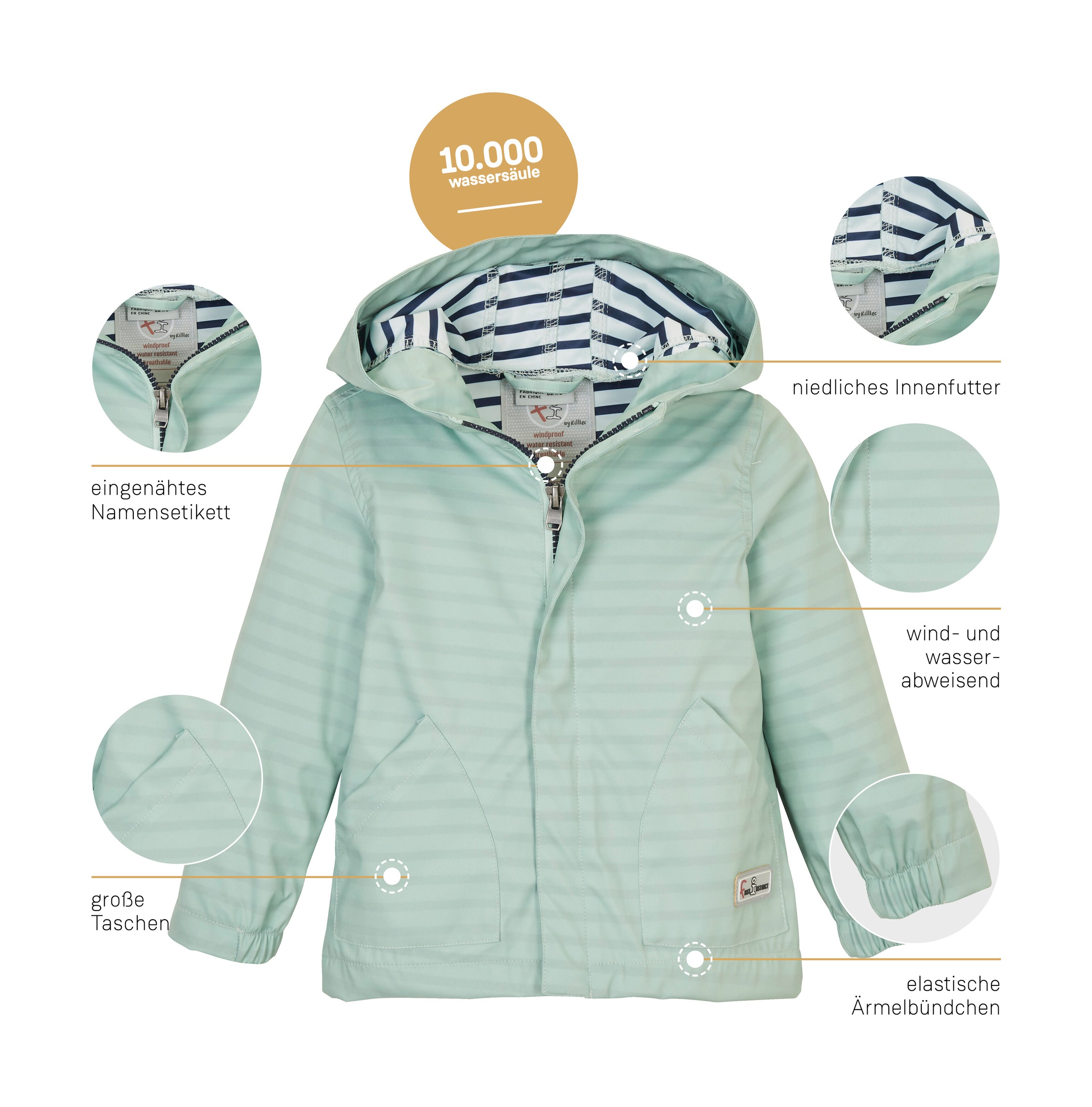 first instinct by killtec Softshelljacke »FIS 23 MNS SFTSHLL JCKT«, Wasserabweisende, winddichte Softshelljacke mit Kapuze und Namensetikett