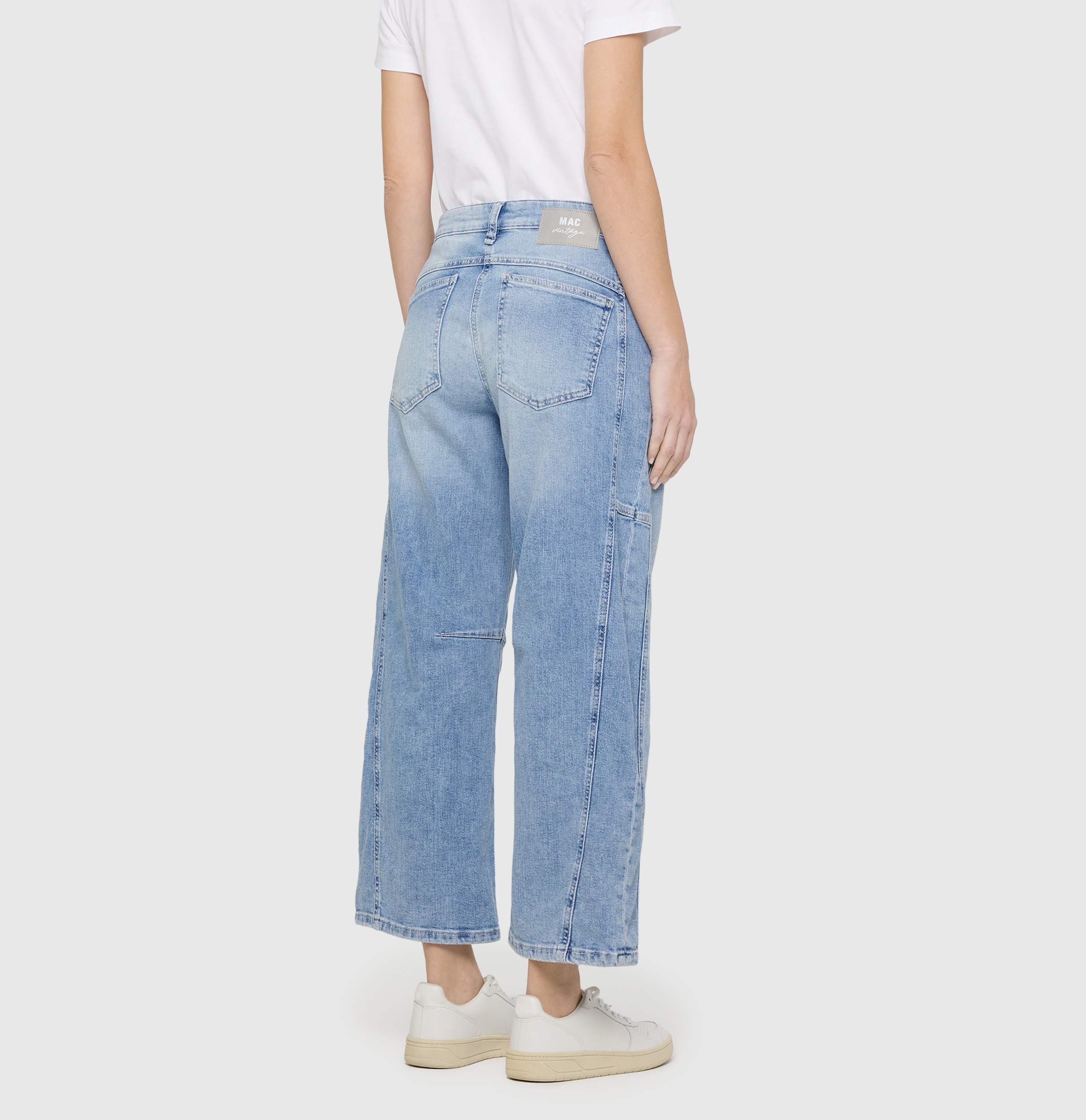 MAC Jeans à 5 poches »OHIO Barrel« Barrel Fit, Naht-Detail auf Kniehöhe