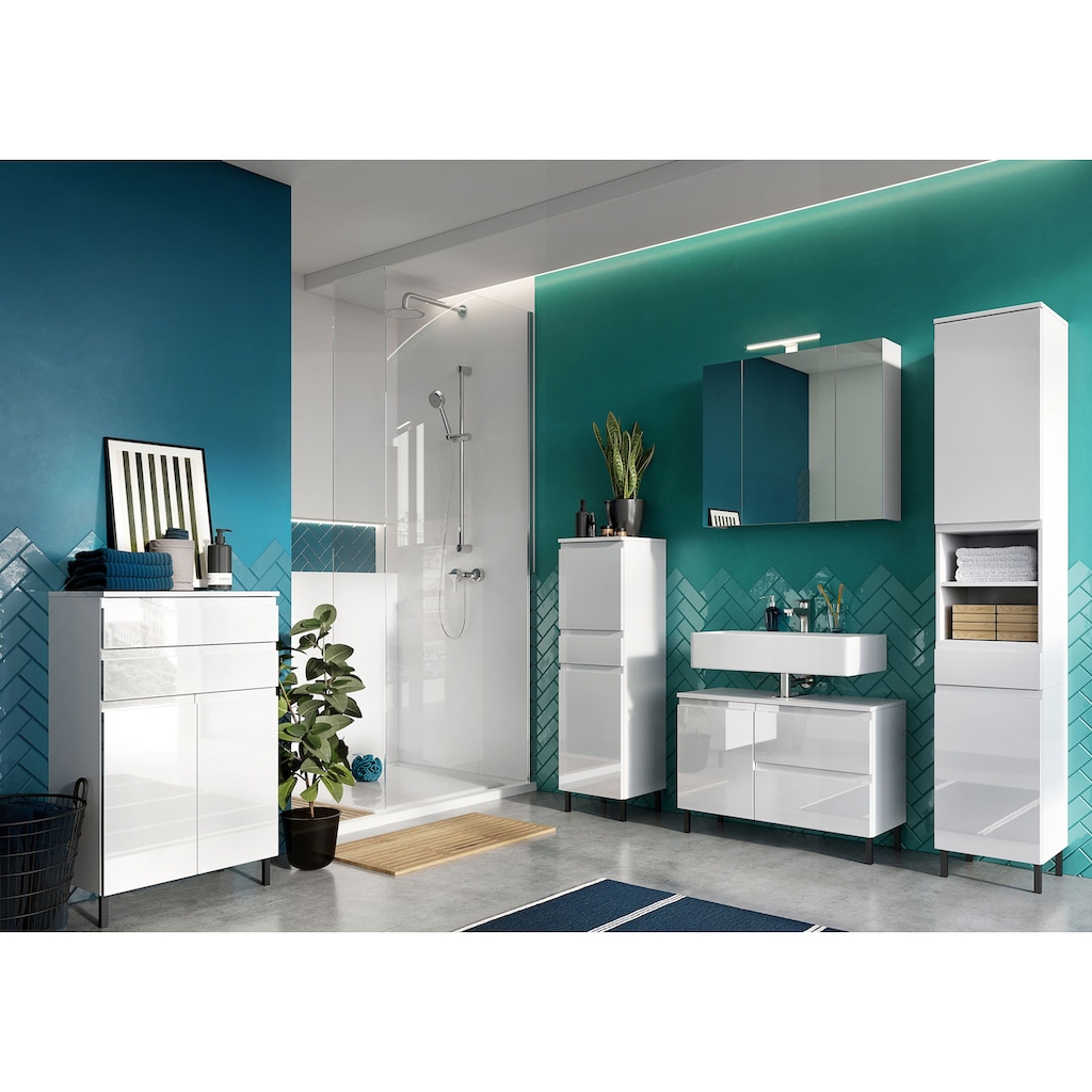 GERMANIA Waschbeckenunterschrank »Scantic«, Breite 80 cm, Badezimmerschrank, verstellbarer Einlegeboden
