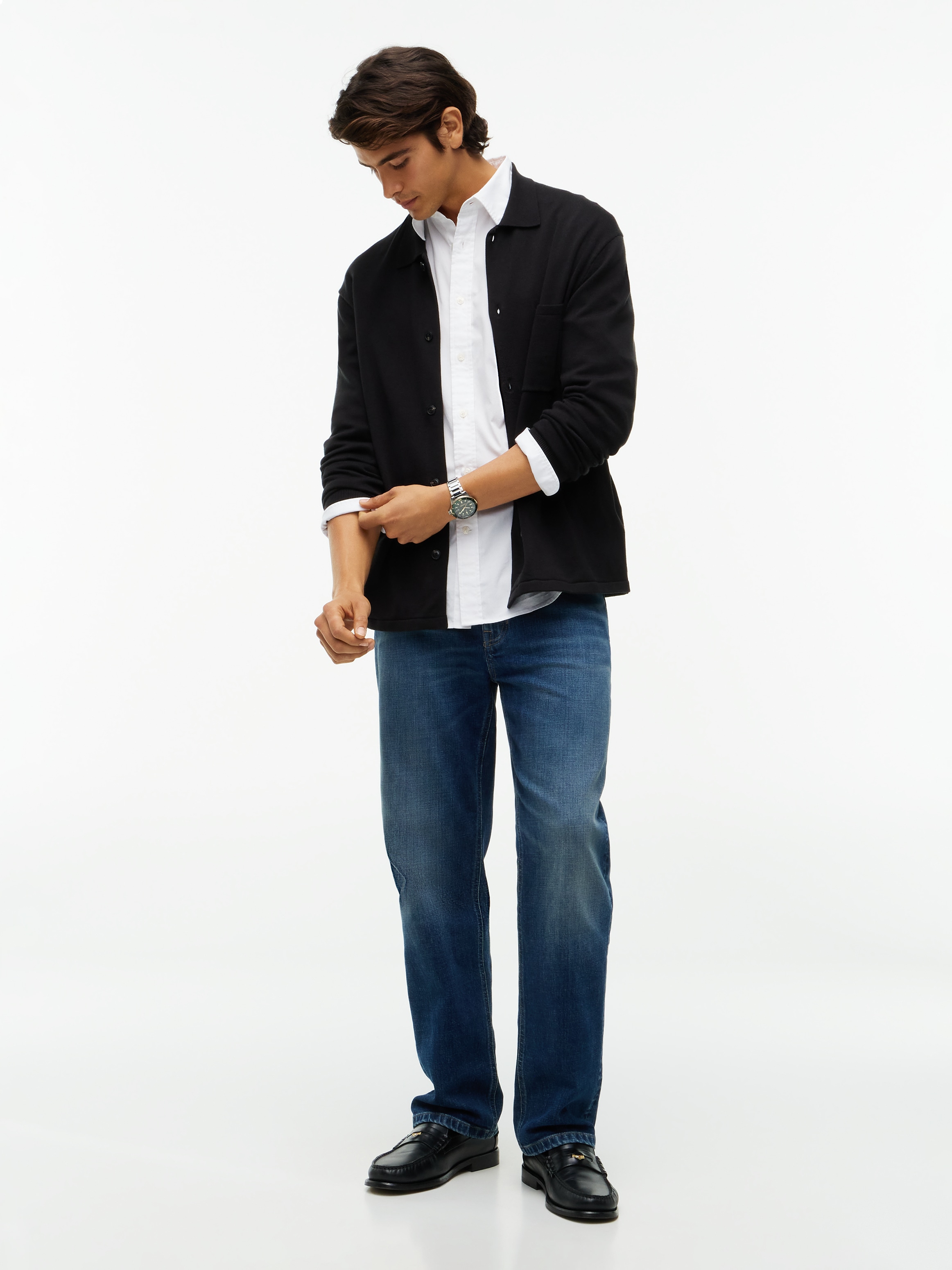 Tommy Hilfiger Veste en tricot »ESSENTIAL COTTON« Surchemise tricotée coupe décontractée avec broderie de drapeau