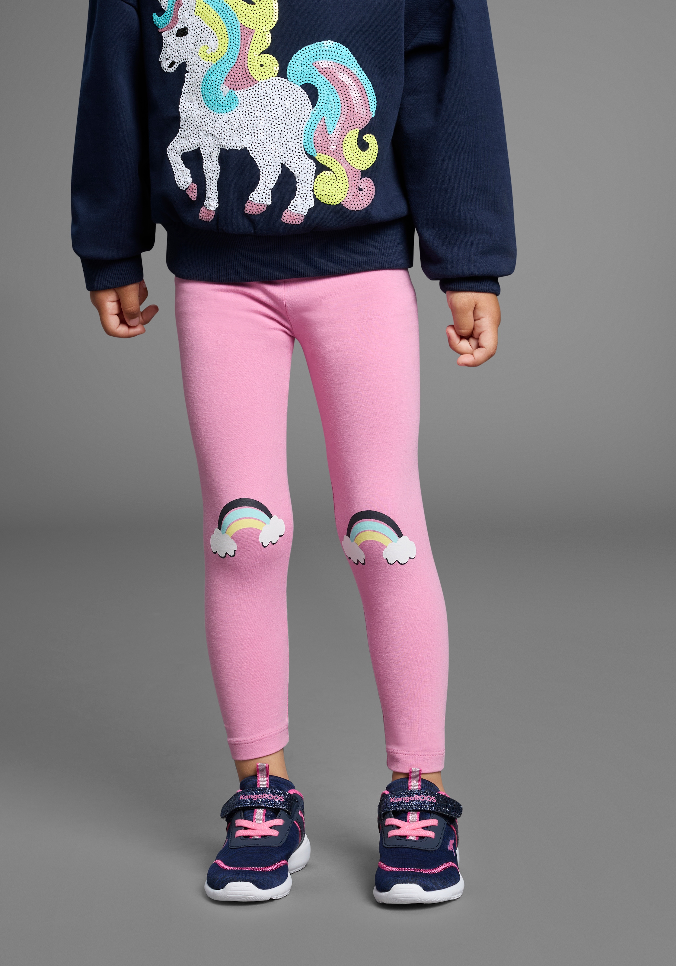 Image of KIDSWORLD Leggings "2er Pack Leggings mit Regenbogen" 2er Pack Leggings mit Regenbogen und Ringel