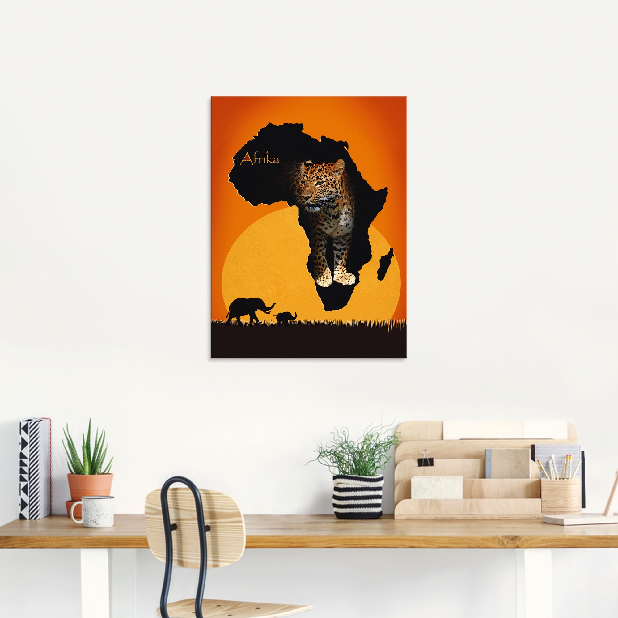 Artland Glasbild »Afrika der schwarze Kontinent«, Wildtiere, (1 St.), in verschiedenen Grössen