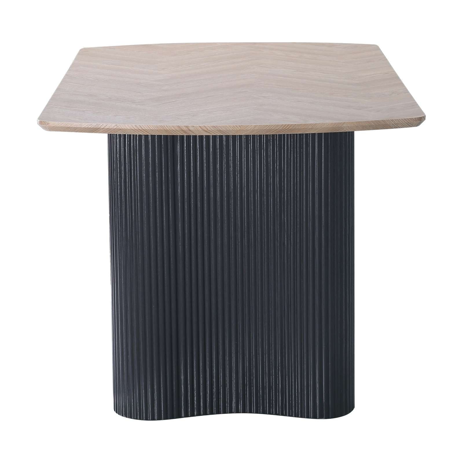 GOODproduct Esstisch »Bessonville« Tischplatte in Fischgrätoptik, Beine mit Rillenstruktur, Höhe 76 cm