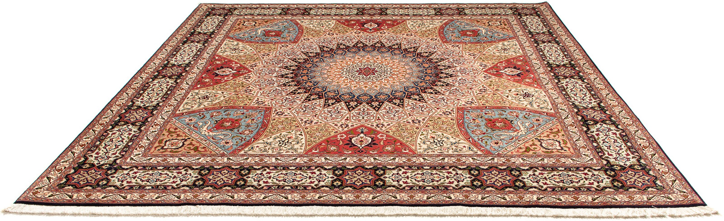 Image of morgenland Orientteppich »Perser - Täbriz - Royal quadratisch - 254 x 250 cm - mehrfarbig«, quadratisch, 7 mm Höhe, Wohnzimmer, Handgeknüpft, Einzelstück mit Zertifikat bei Ackermann Versand Schweiz