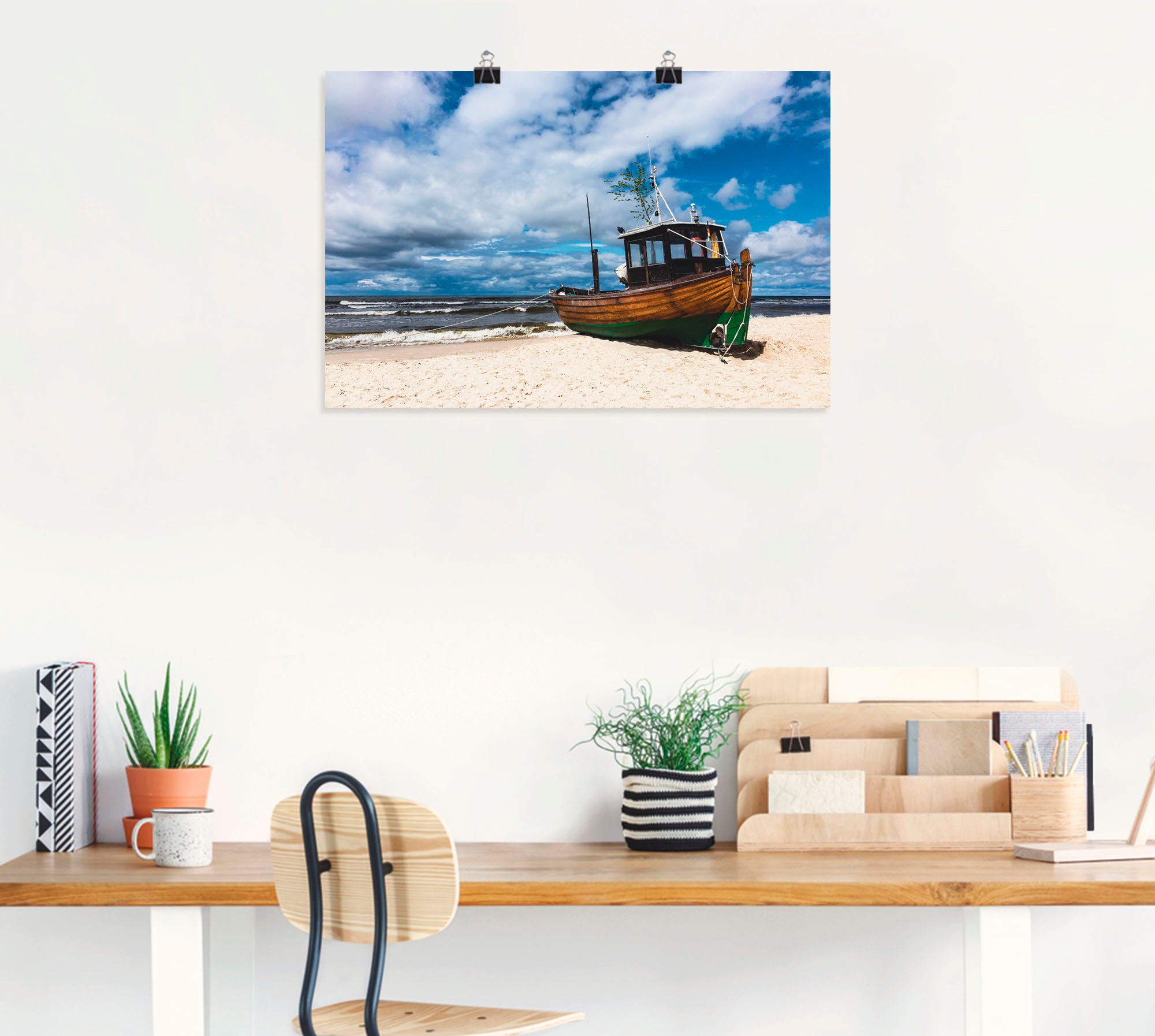 Artland Poster »Fischerboot in Ahlbeck Insel Usedom«, Boote & Schiffe, (1 St.), als Alubild, Leinwandbild, Wandaufkleber oder Poster in versch. Grössen