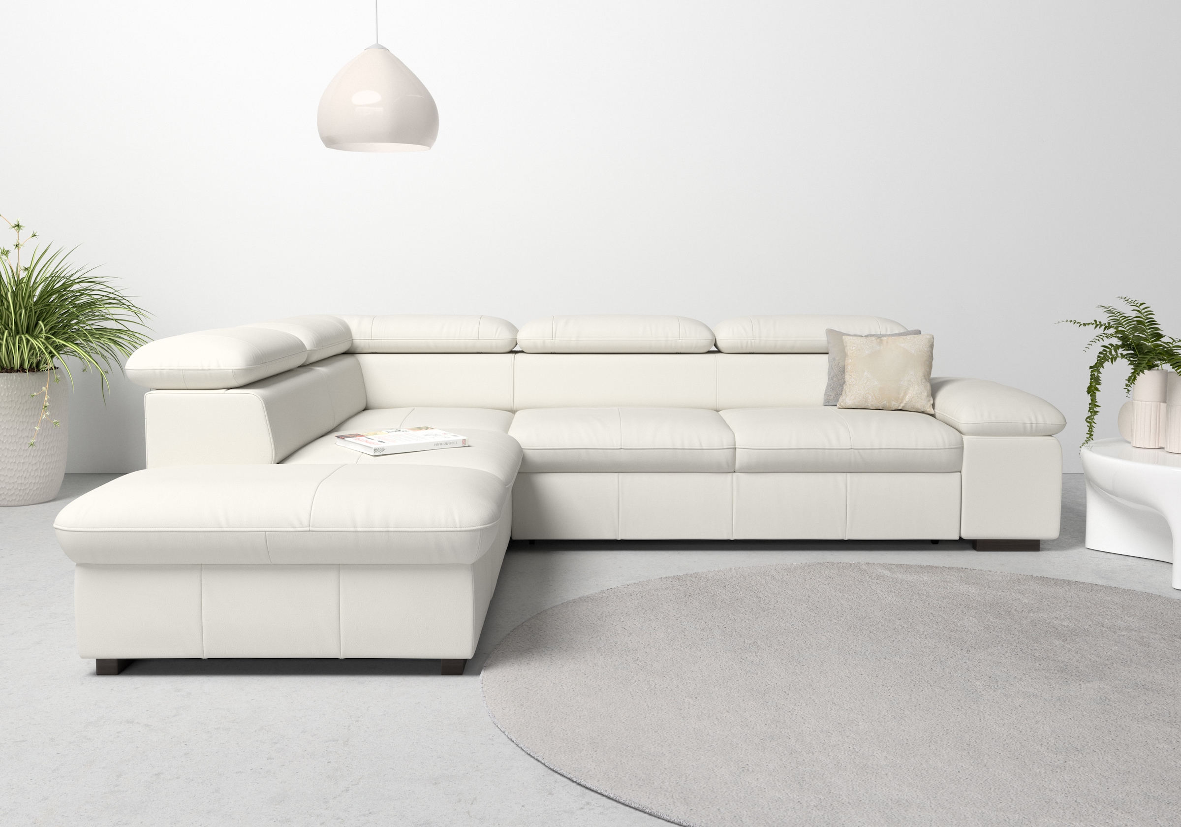 Home affaire Ecksofa »Alberto L-Form«, mit Kopfteilverstellung, wahlweise mit Bettfunktion