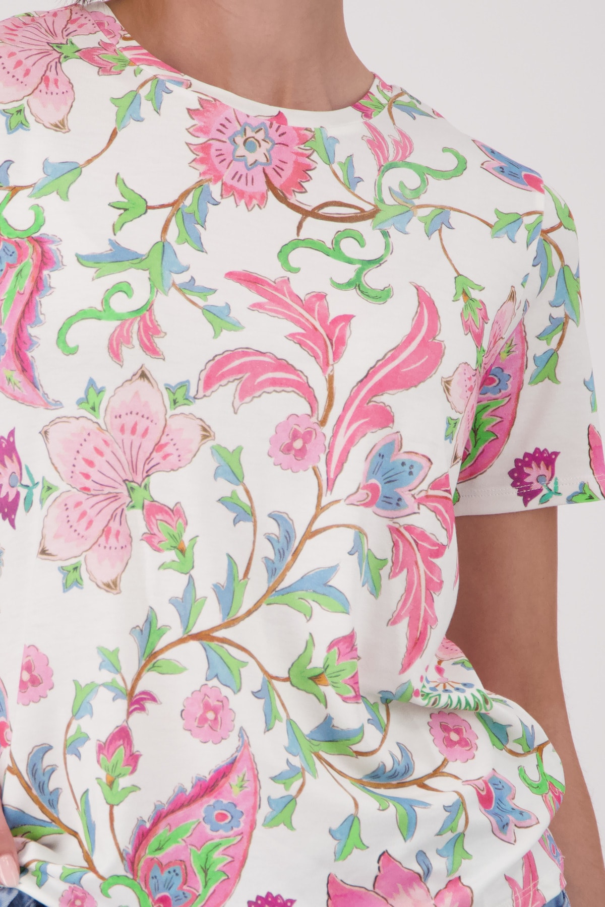 Monari Shirt à col rond »Shirt Blumendruck allover« avec imprimé floral