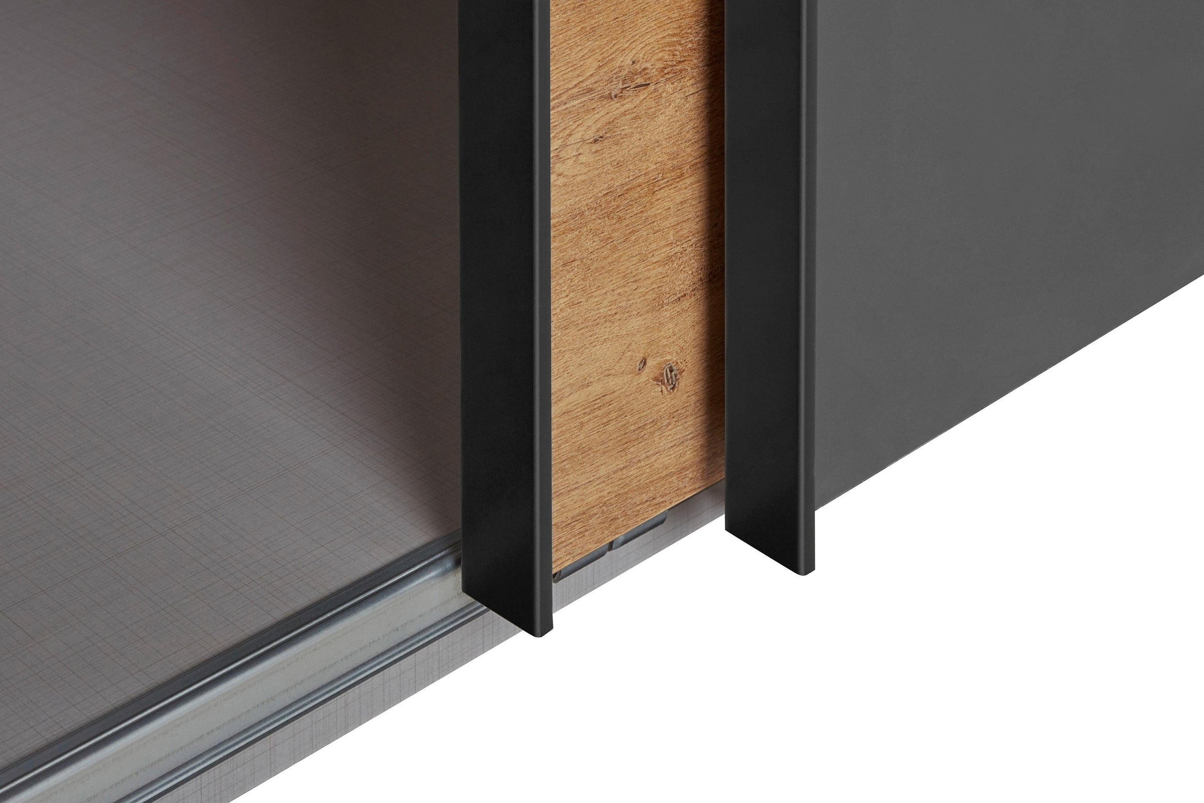 Wimex Armoire à portes coulissantes »Malmö, Kleiderschrank wahlweise mit oder ohne Spiegel« Kleiderschrank im Industrial Design, 225 oder 270cm breit
