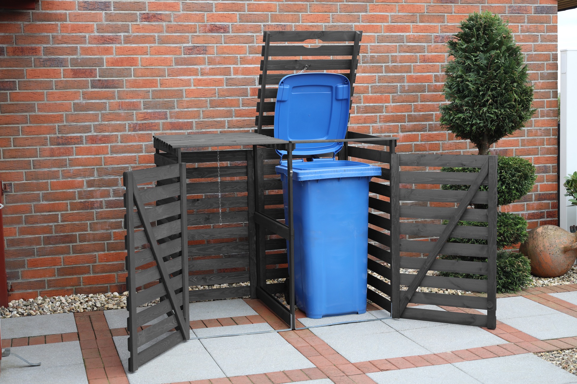 promadino Coffre à poubelles »Vario V« pour 2 x 240 l, anthracite