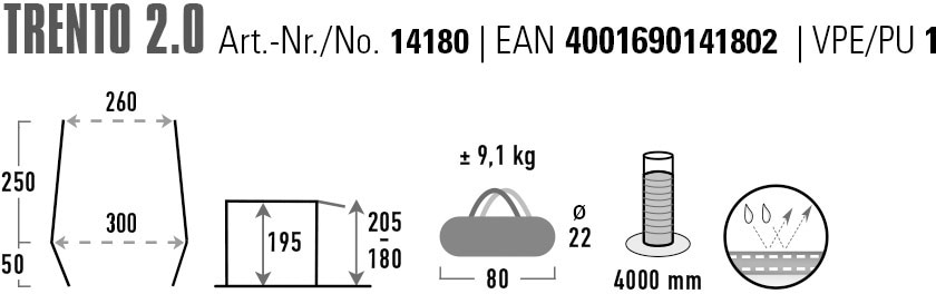 High Peak Buszelt »Trento 2.0«, 6 Personen