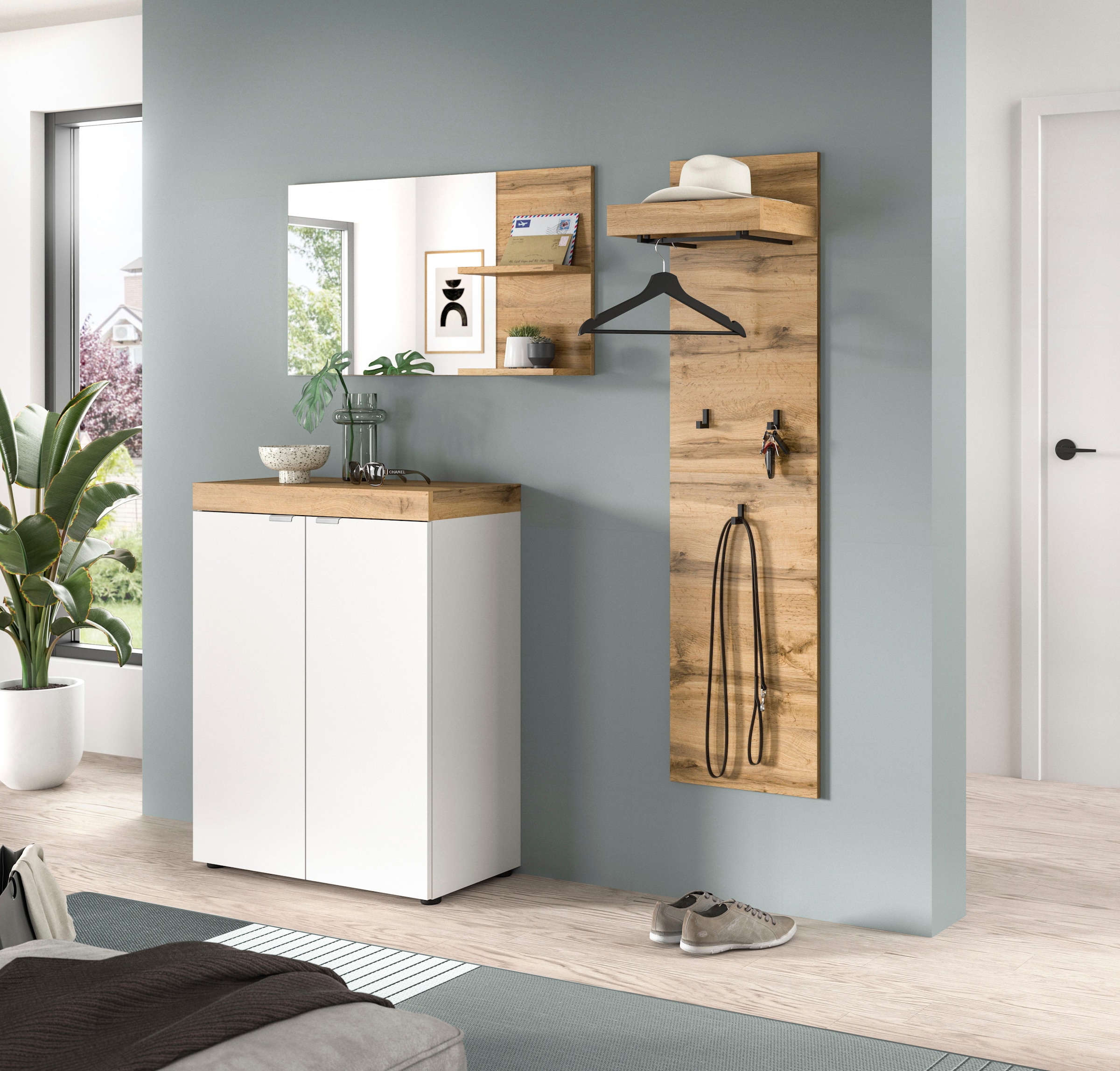 GOODproduct Garderoben-Set »MAMBO II, 3-teilig, hängend oder stehend montierbar« 3 Stk. tlg.