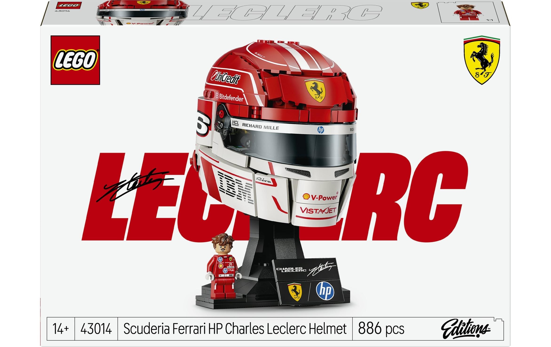 LEGO® Konstruktionsspielsteine »Scuderia Ferrari HP Charles Leclerc Helm (43014)« LEGO Editions Formula 1