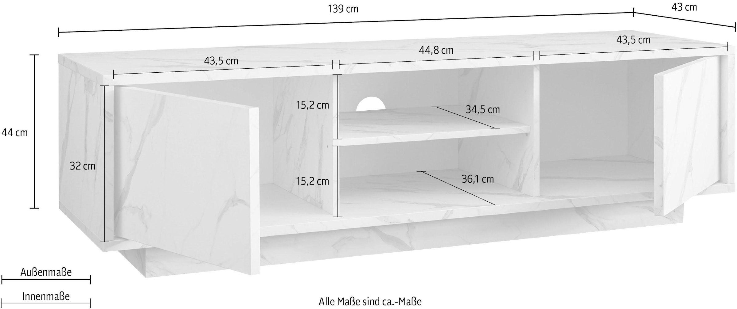 INOSIGN Lowboard »Carrara«, grifflos