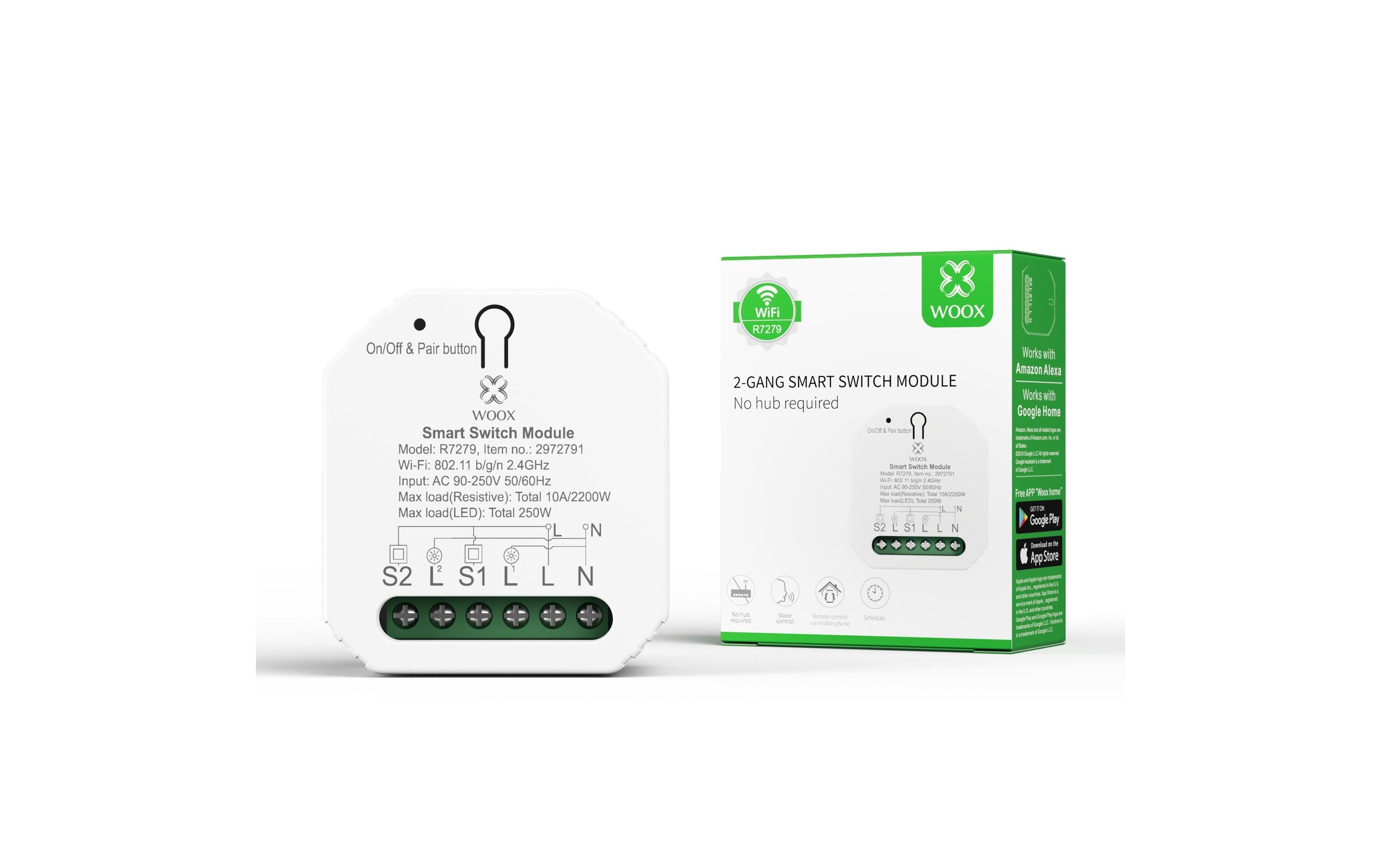 Smart-Home-Steuerelement »WOOX WiFi Smart Switch R7279 230 V«