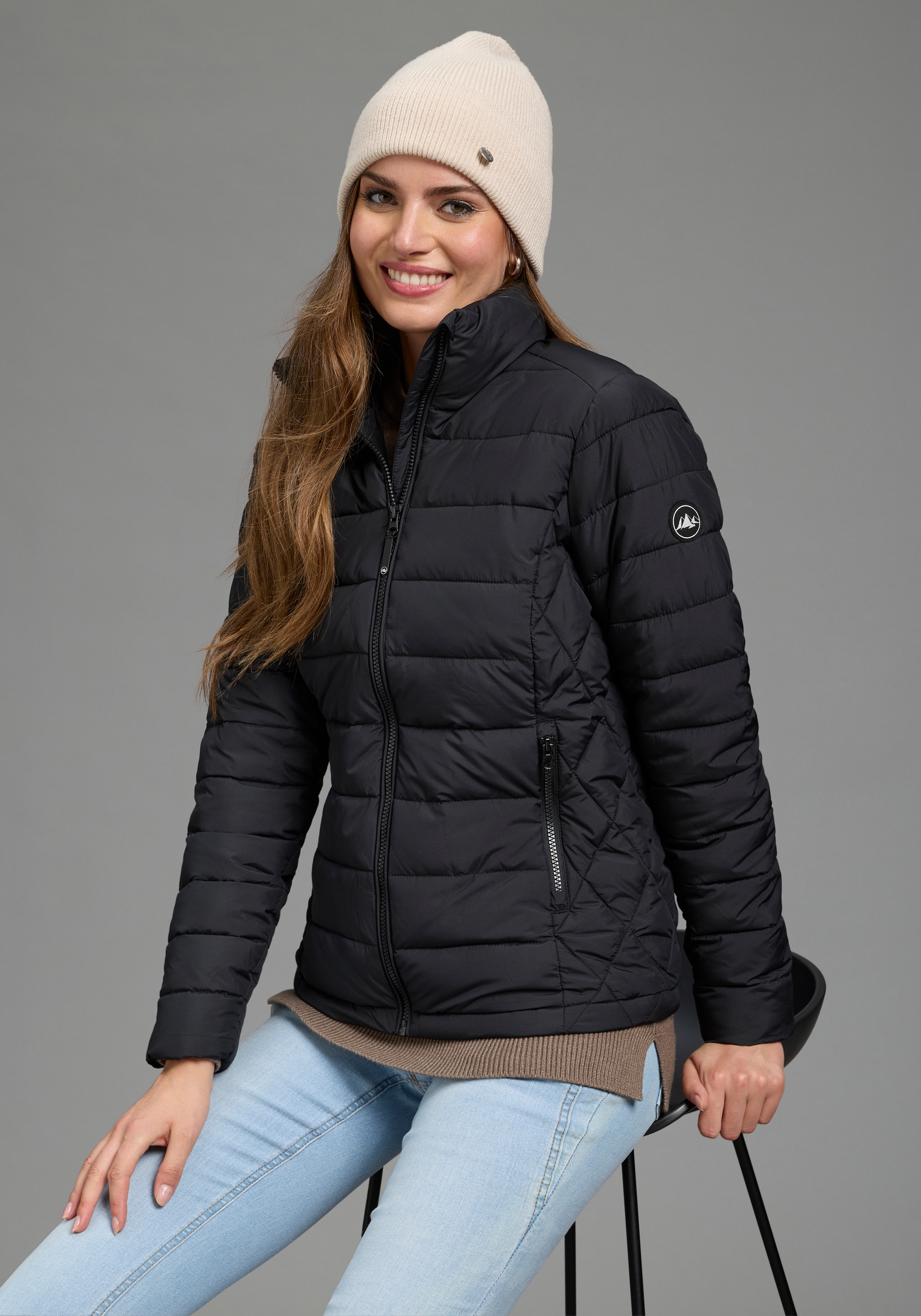 Image of Polarino Steppjacke mit seitlichem Einsatz und Stehkragen leichte Übergangsjacke