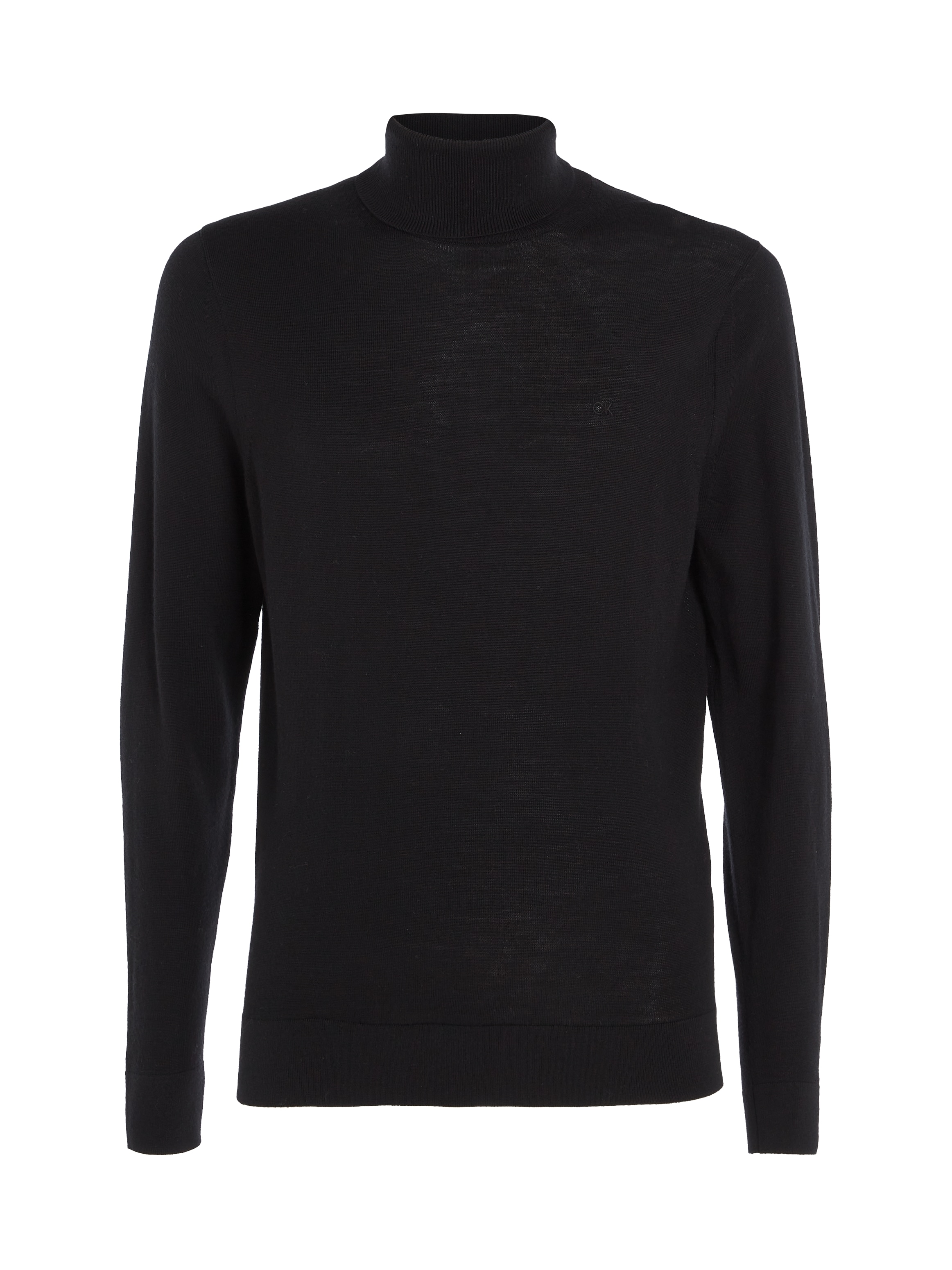 Calvin Klein Rollkragenpullover »SUPERIOR WOOL TURTLE NECK«, mit Logostickerei