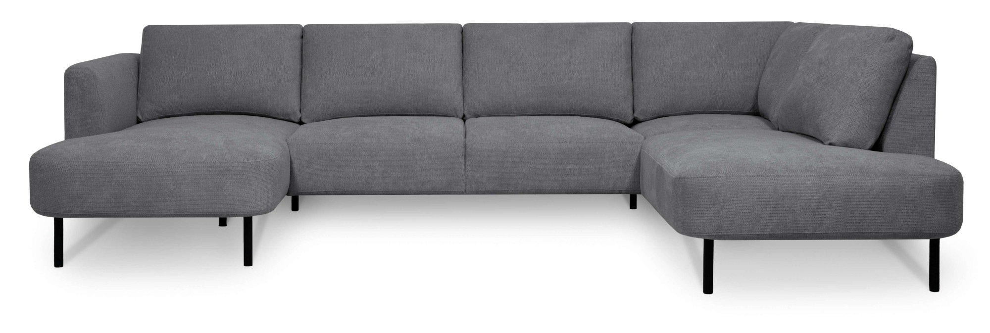 Places of Style Wohnlandschaft »Cesola«, in weichem Chenille-Stoff, Breite 327 cm, mit schwarzen Metallfüssen