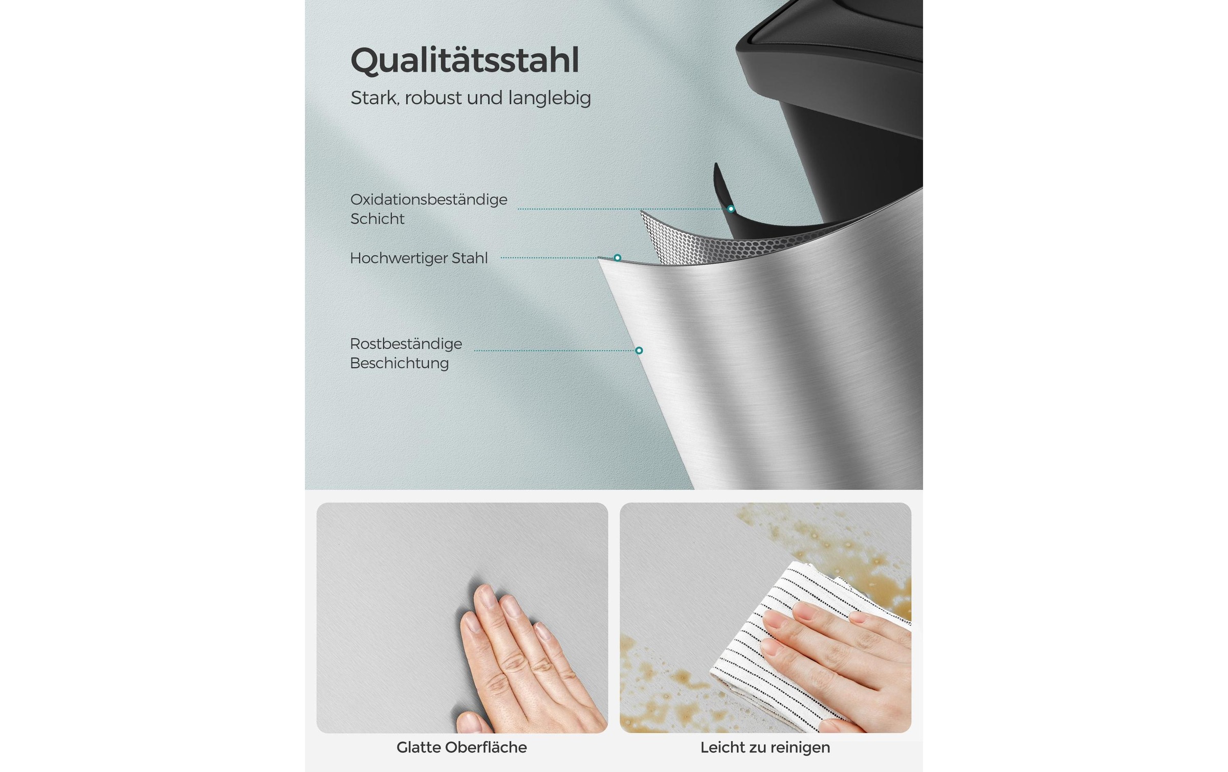 SONGMICS Mülleimer »3 x 15 l«, 2 Behälter