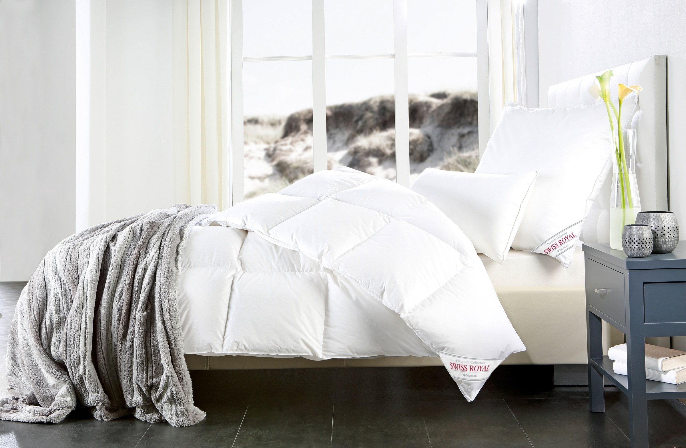 Image of Haeussling Daunenbettdecke "Swiss Royal, Bettdecken für Sommer und Winter, Ganzjahresdecke, Decke" extrawarm Füllung 90Daunen10Federn 1 Stk. tlg. Bettdecke 135x200 cm, 155x220 cm & weitere Grössen, Made in Germany