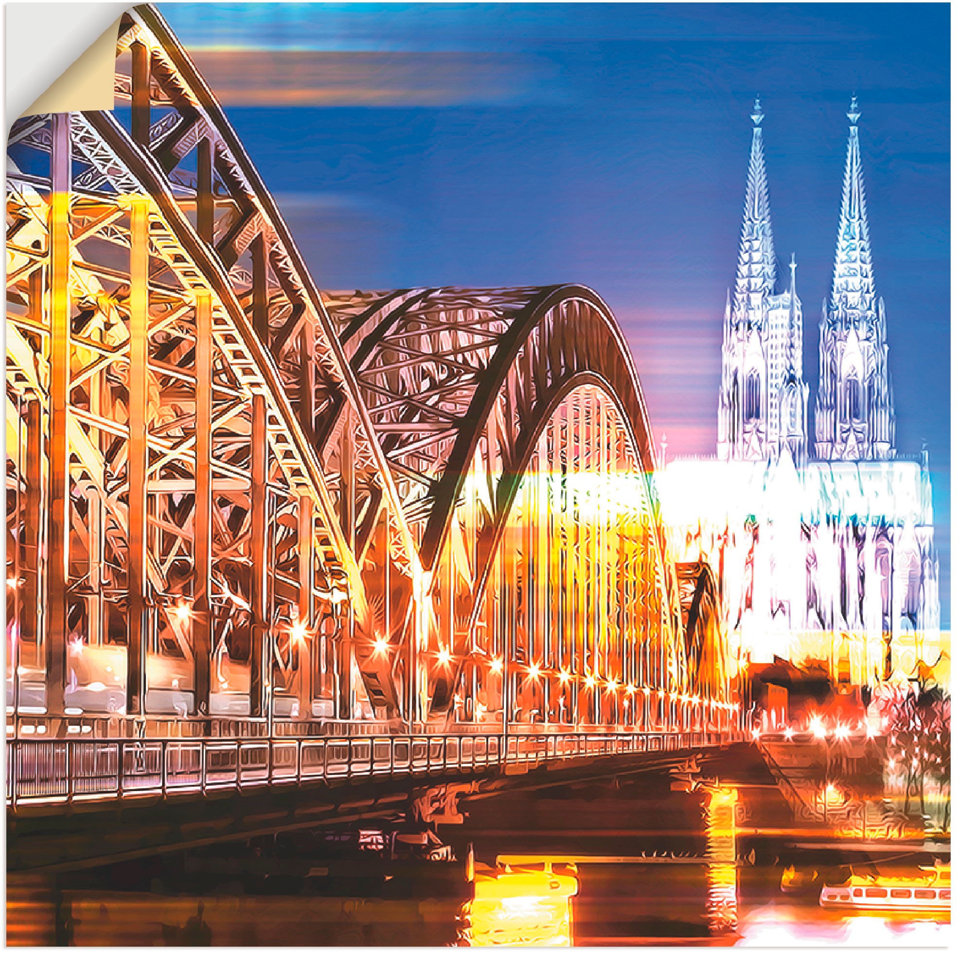Image of Artland Wandbild »Köln Skyline Abstrakte Collage 10«, Brücken, (1 St.), in vielen Grössen & Produktarten -Leinwandbild, Poster, Wandaufkleber / Wandtattoo auch für Badezimmer geeignet bei Ackermann Versand Schweiz