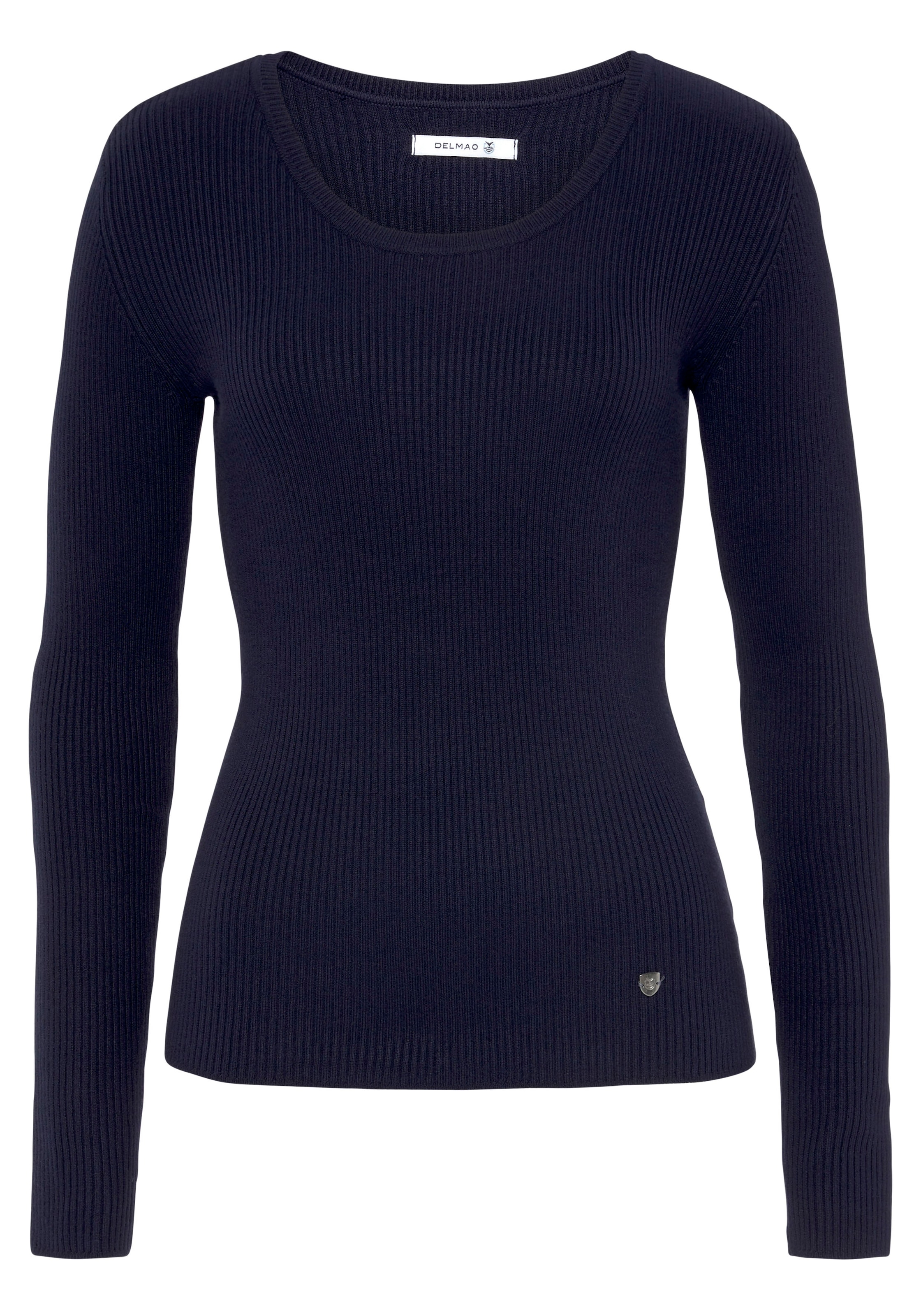 DELMAO Rundhalspullover, (Spar-Set, 2 tlg., Doppelpack)