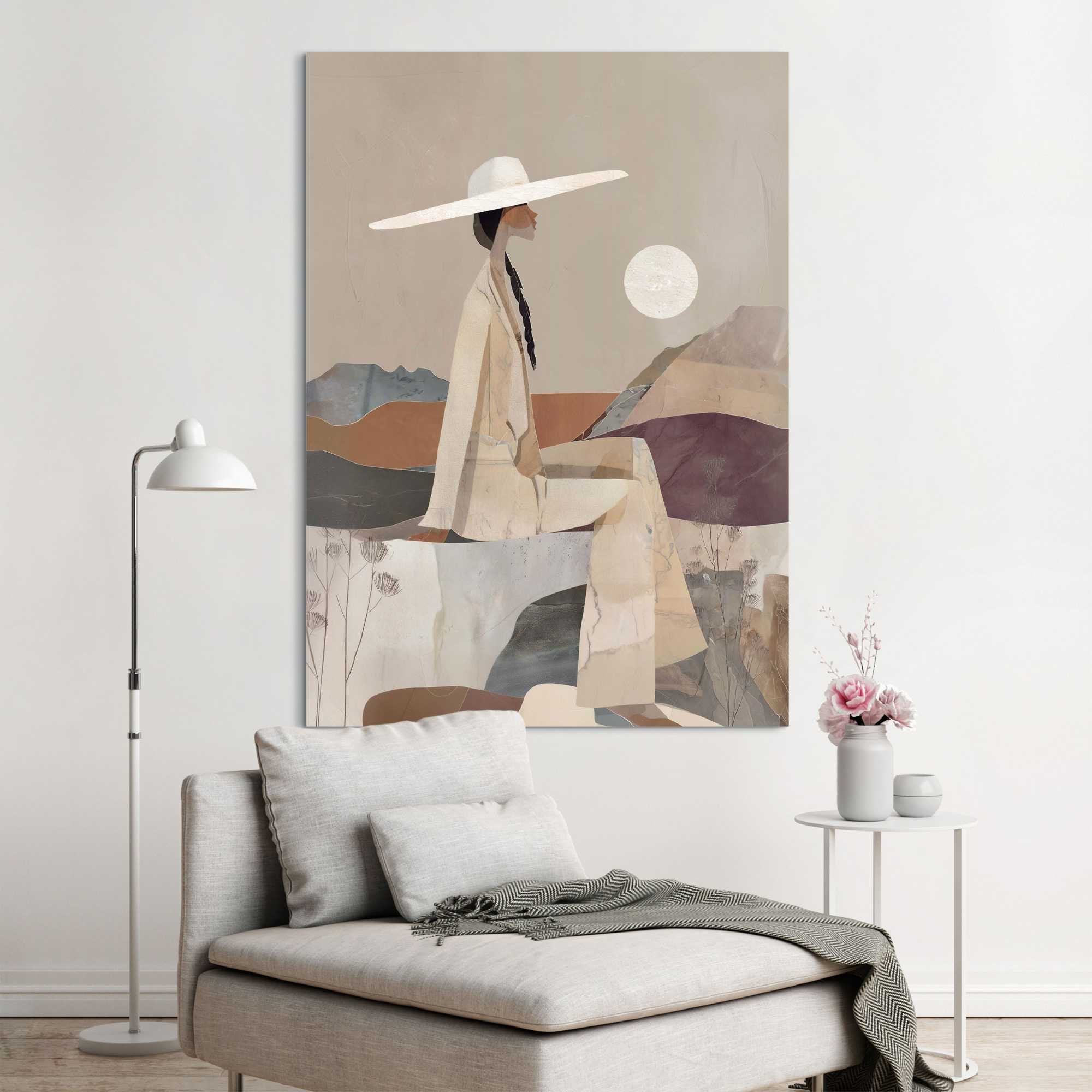 Image of Reinders XXL-Wandbild "Sanfter Horizont" Menschen 1 Stk. tlg. Wohnzimmer - Beige - MDF - Frauen - 100x140 cm
