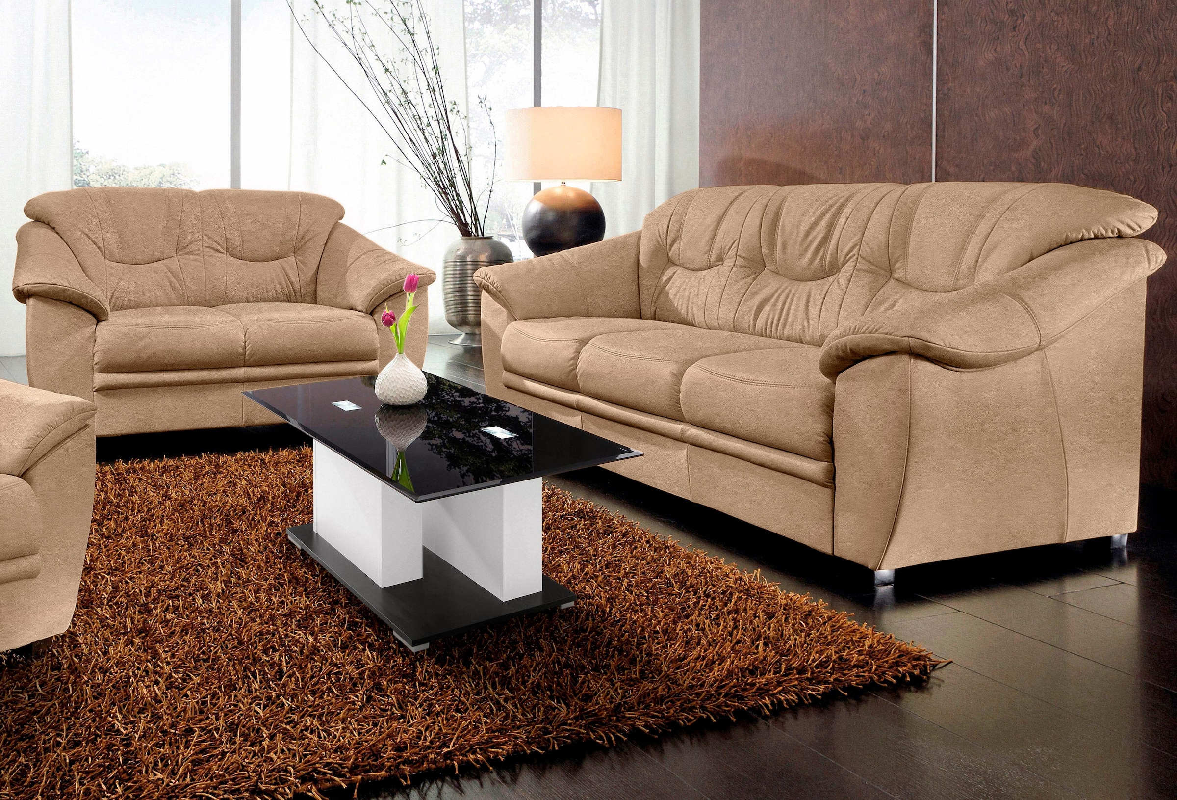 Image of sit&more Polstergarnitur "Savona, Set: 2- & 3er-Sofa, B: 148 bzw. 198 cm, Federkern-Polsterung" komfortable Sitzhöhe 46 cm, frei im Raum stellbar, stilvolles Design