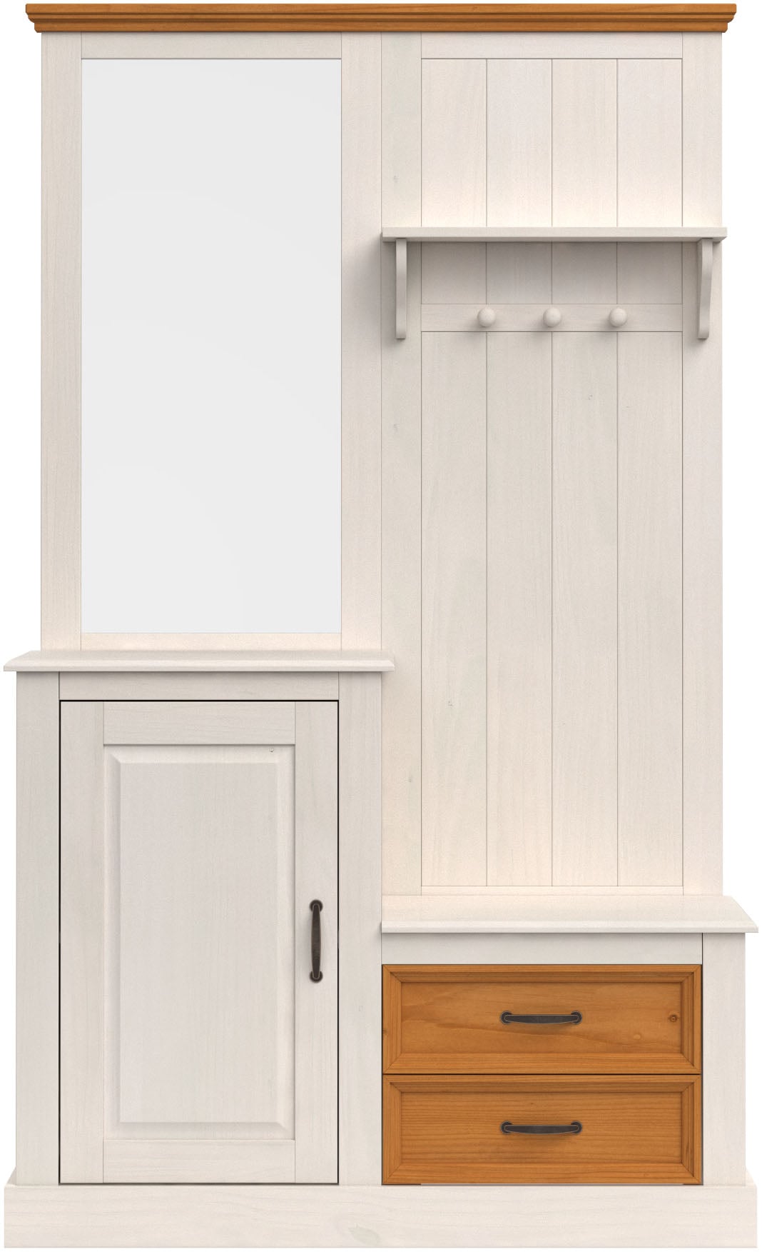 Home affaire Garderobenschrank »Selma«, Kompaktgarderobe, mit Spiegel, Haken und Hutablage, Breite 110 cm