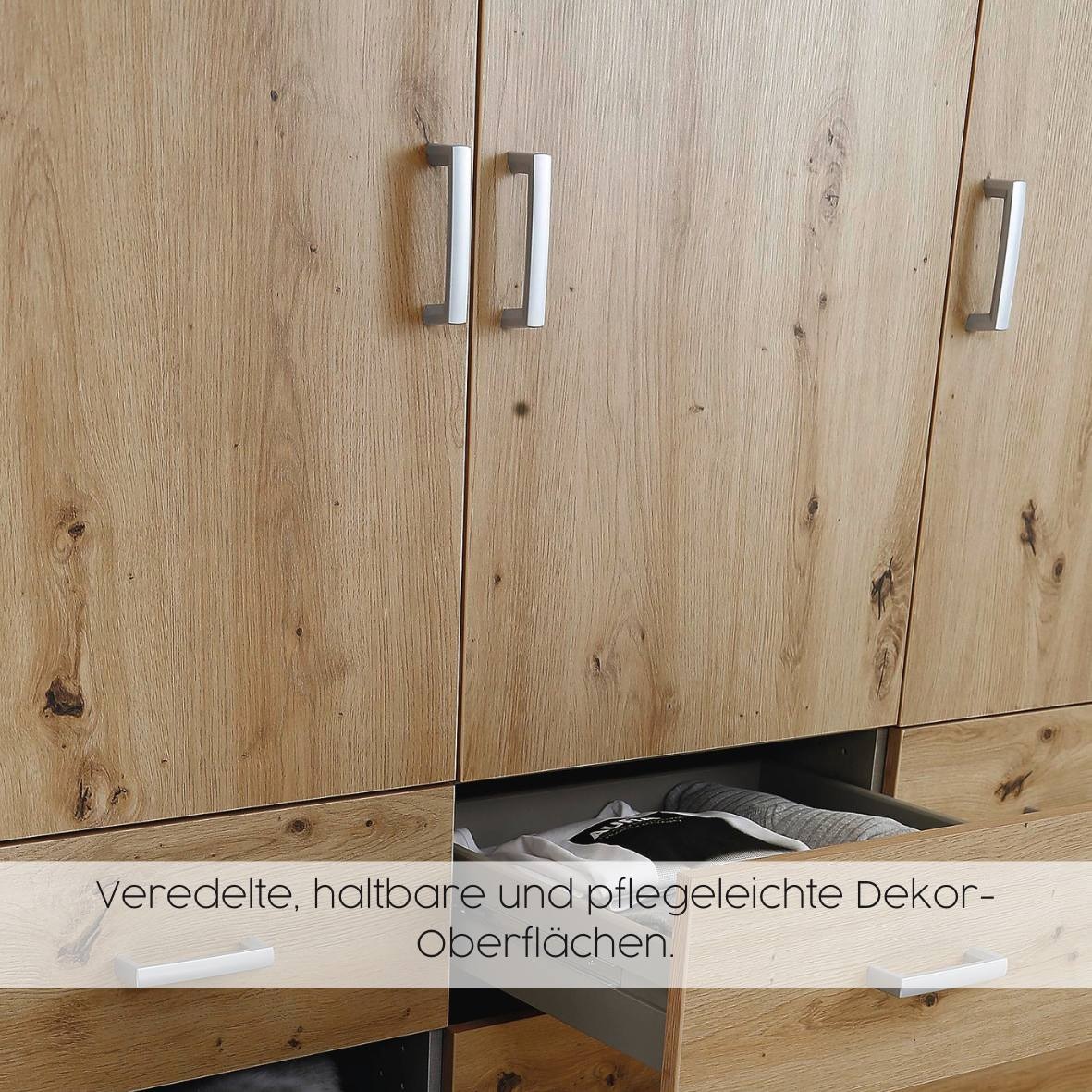 rauch Armoire à portes battantes »Kleiderschrank Schrank Garderobe Wäscheschrank NABILA viel Stauraum« En 3 configurations différentes BASIC/CLASSIC/PREMIUM,  en 2 largeurs avec fonction Push-to-Open TOPSELLER MADE IN GERMANY
