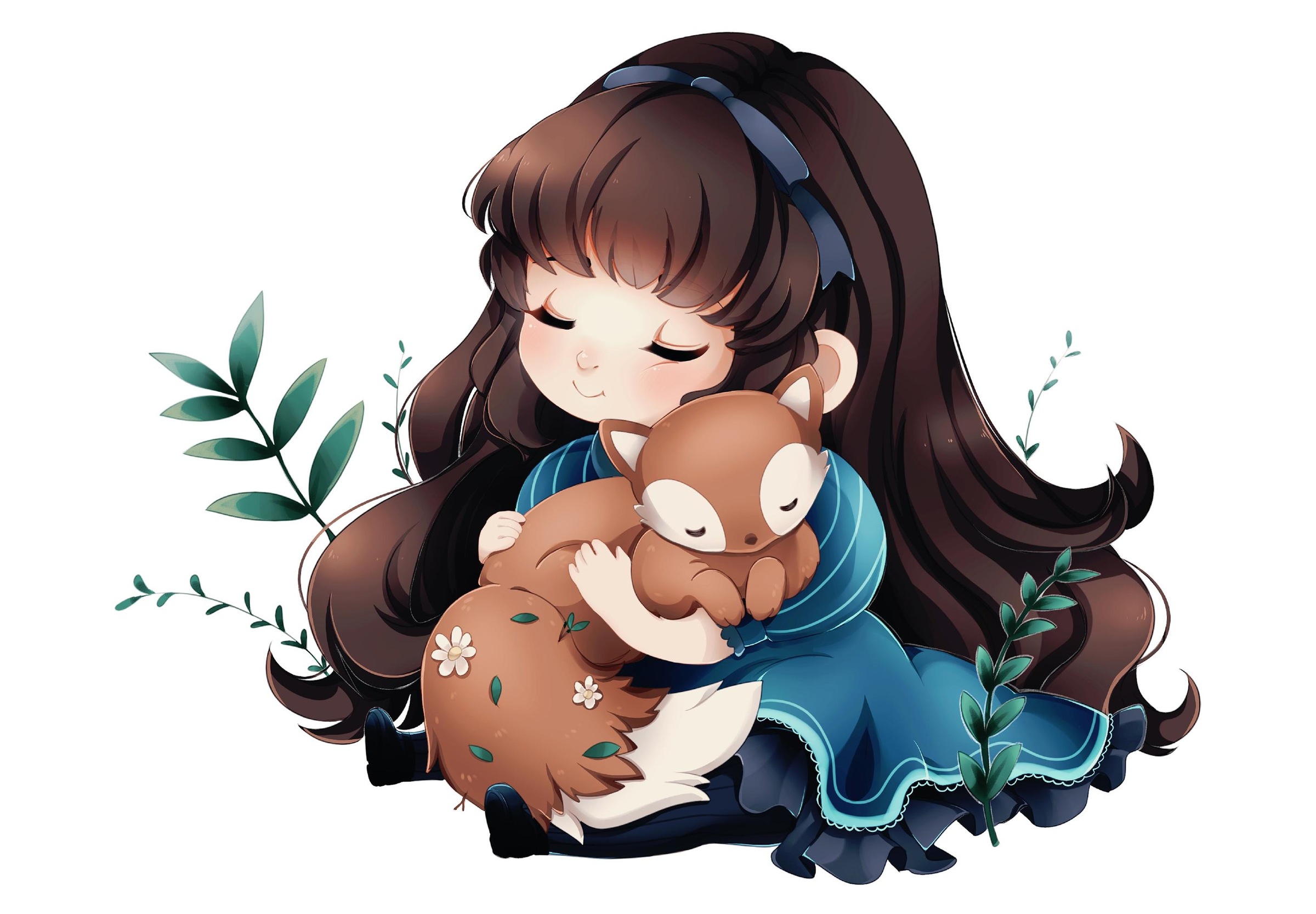 Image of Wall-Art Wandtattoo »La Doll Blanche - Mädchen mit Fuchs« bei Ackermann Versand Schweiz