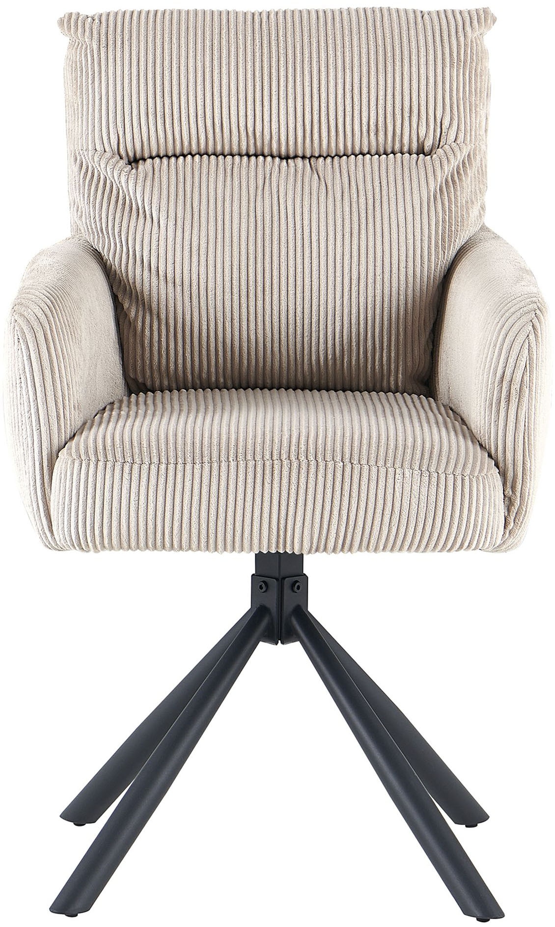 GOODproduct Esszimmerstuhl »Justin« (Set) 2 Stk.gemütlicher Sessel mit Taschenfederkern, 360 Grad drehbar, Grob - Cord