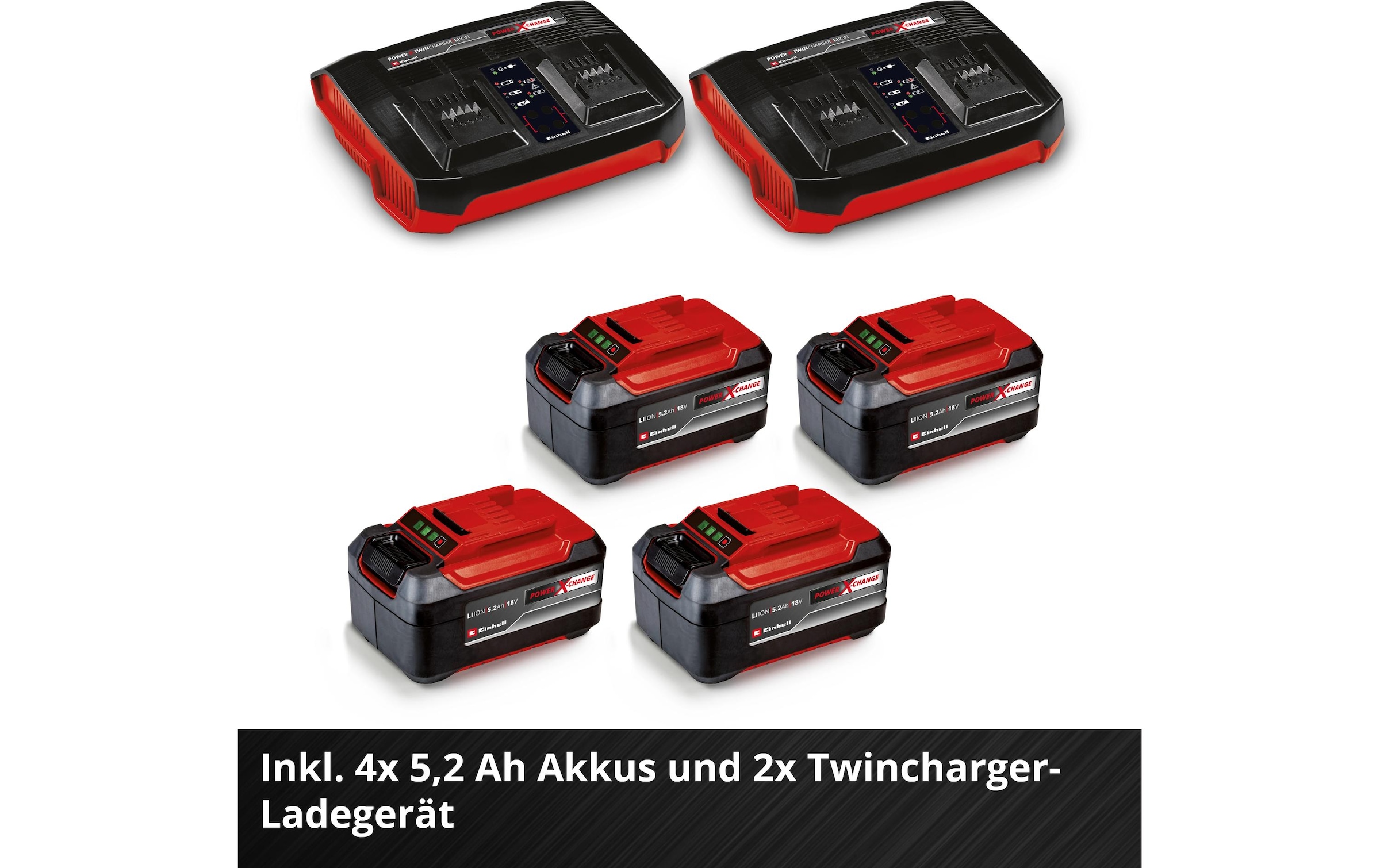 Einhell Akkurasenmäher »GP-CM 36/52 S Li BL Kit, 4 x 5.2Ah«