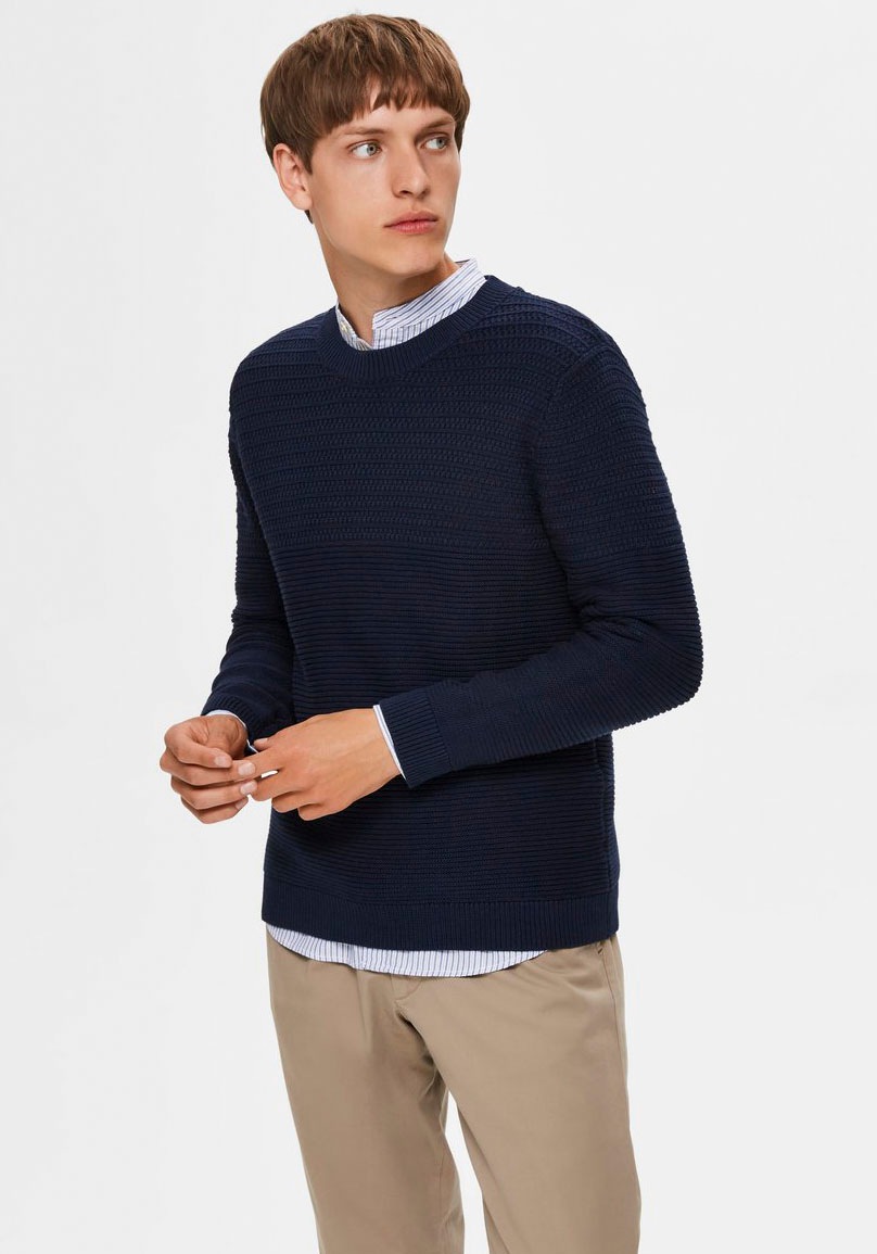 Image of SELECTED HOMME Rundhalspullover »CORNNRAD STRUCTURE CREW NECK« bei Ackermann Versand Schweiz