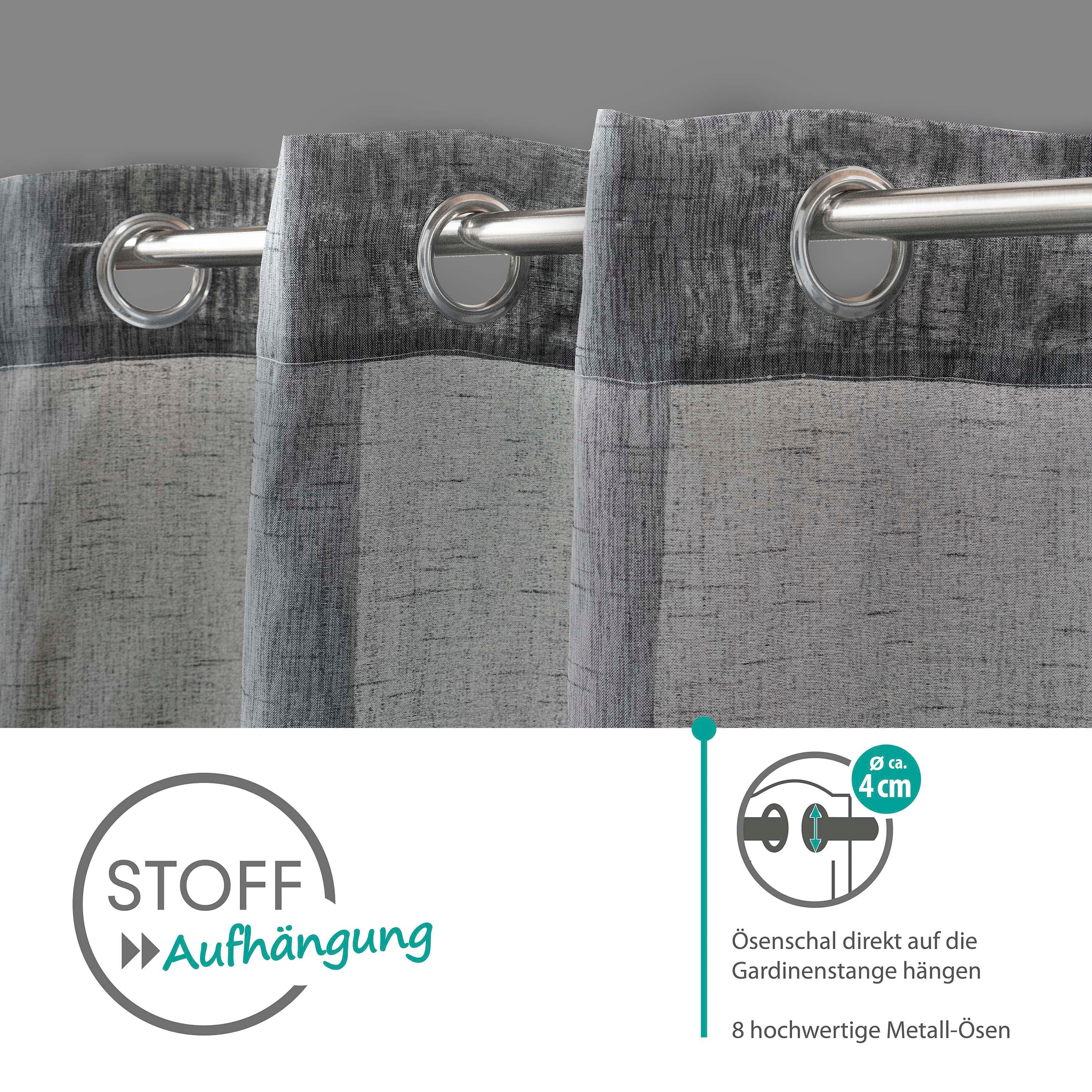 decolife Gardine »Nora« Ösen 1 Stk. tlg. Ösenschal mit Farbverlauf