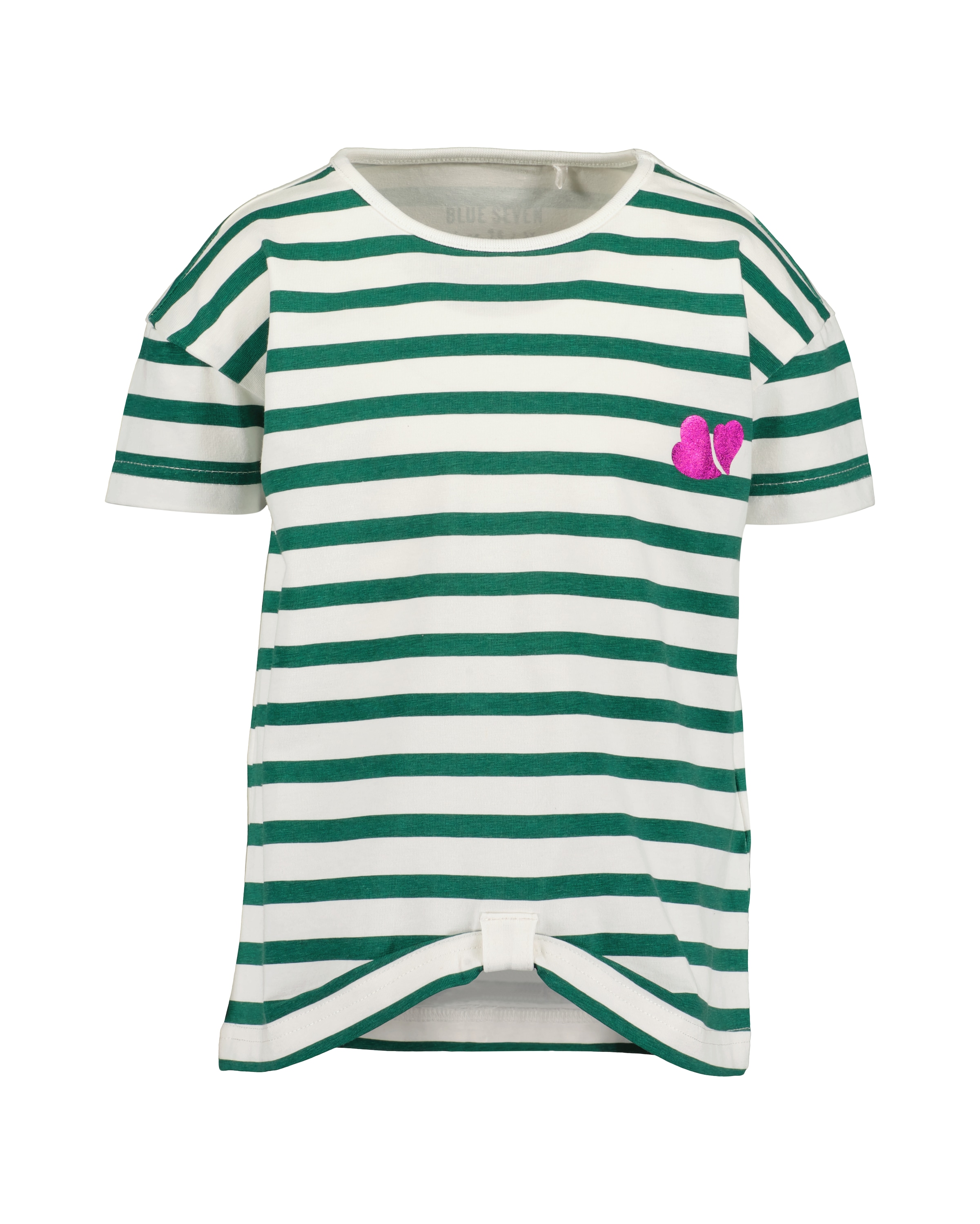 Blue Seven Kurzarmshirt, (Packung, 2 tlg.), uni und geringelt, mit tollen Folienprints