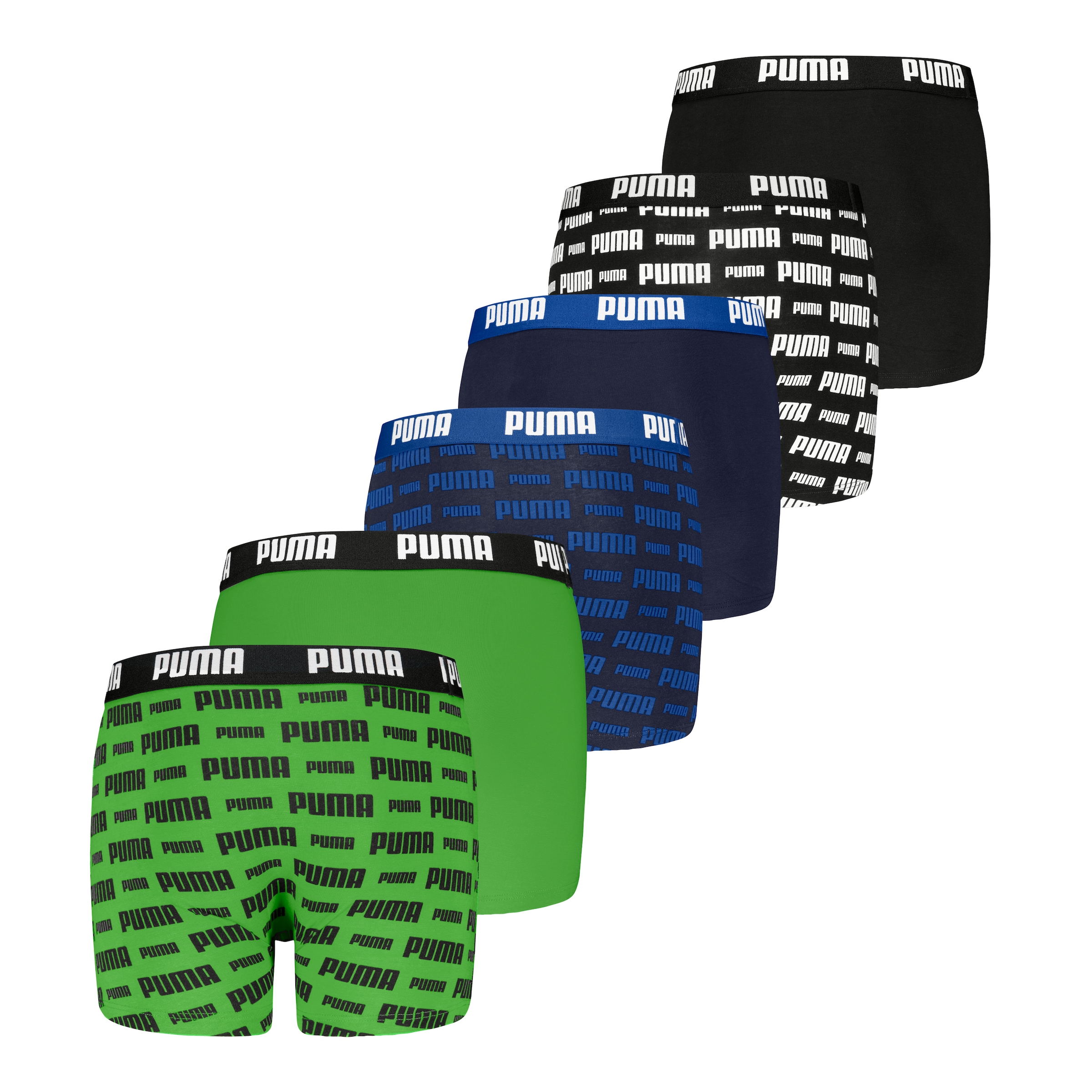 PUMA Boxers »PUMA BOYS EVERYDAY LOGO PRINT BOXERS 6P ECOM« 6er Pack,  mit kontrastreichem Alloverprint