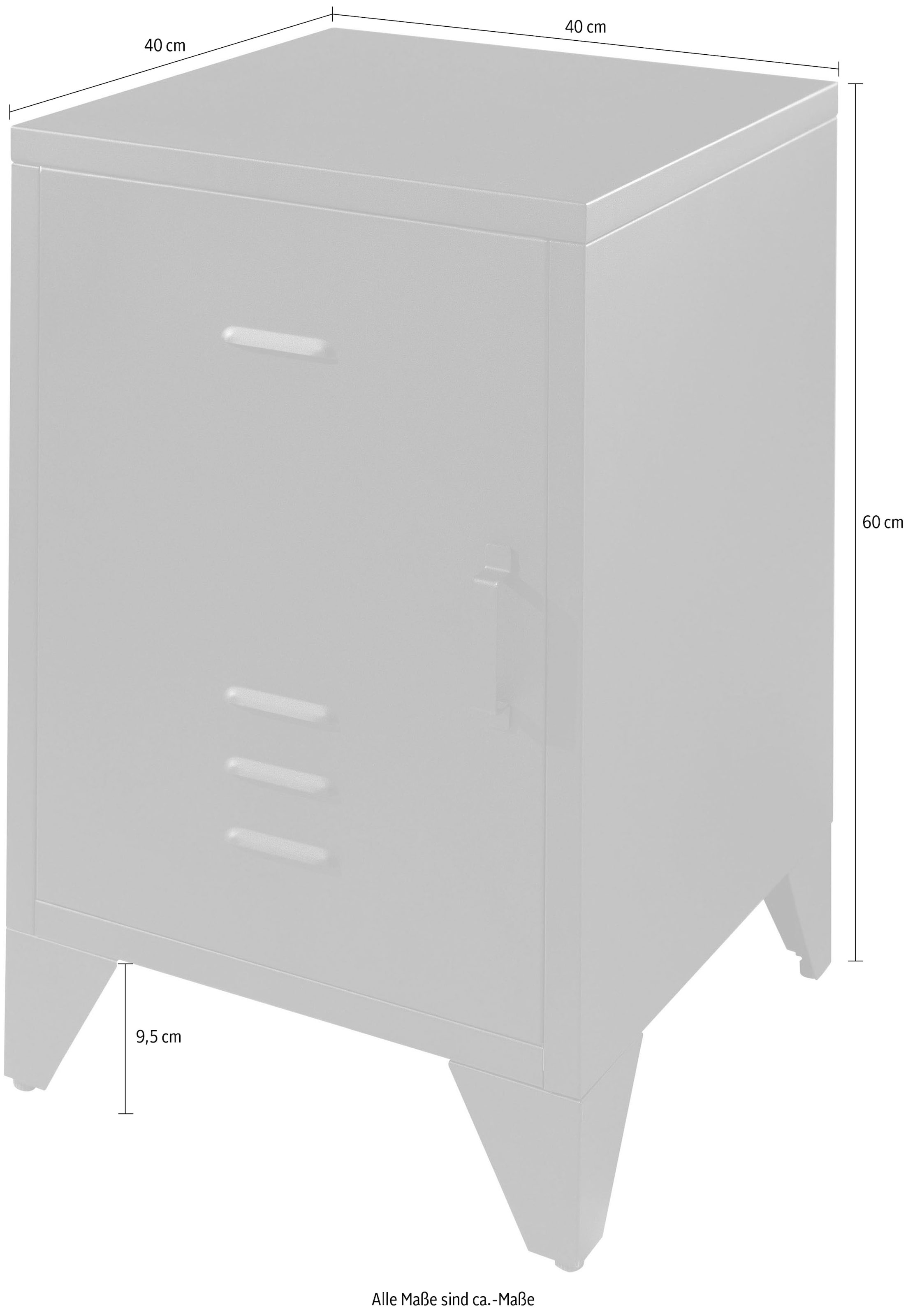 Vipack Nachtkonsole »Bronxx, mit 1 Tür mit Magnetverschluss, dahinter 2 geräumige Fächer« B/H/T ca. 40x60x40cm, moderner Industrial-Style, verschiedene Farben,  recht oder links anstellbar, trendige Farben