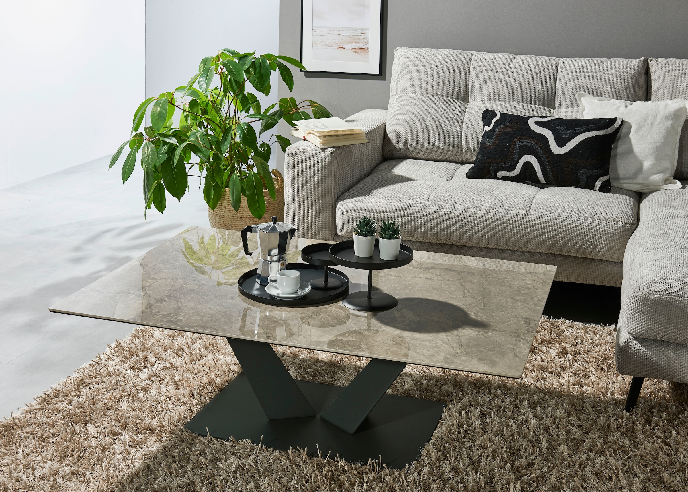 Stolkom Table basse »Gisele« 120 cm breit mit Keramikoberfläche