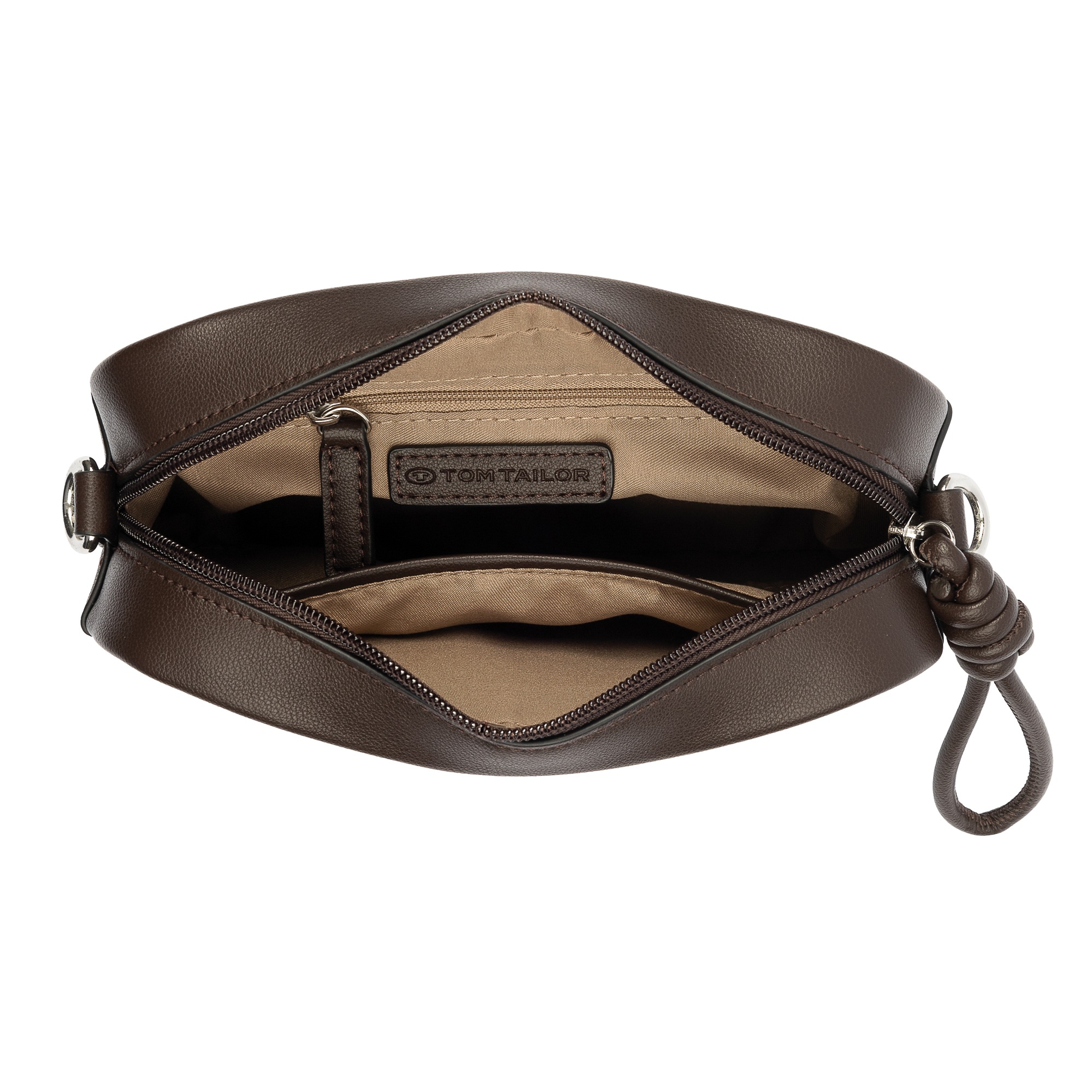 TOM TAILOR Umhängetasche »Tatiana« Damen Handtasche, Kamerabag, fein gewebter dreifarbiger Gurtband