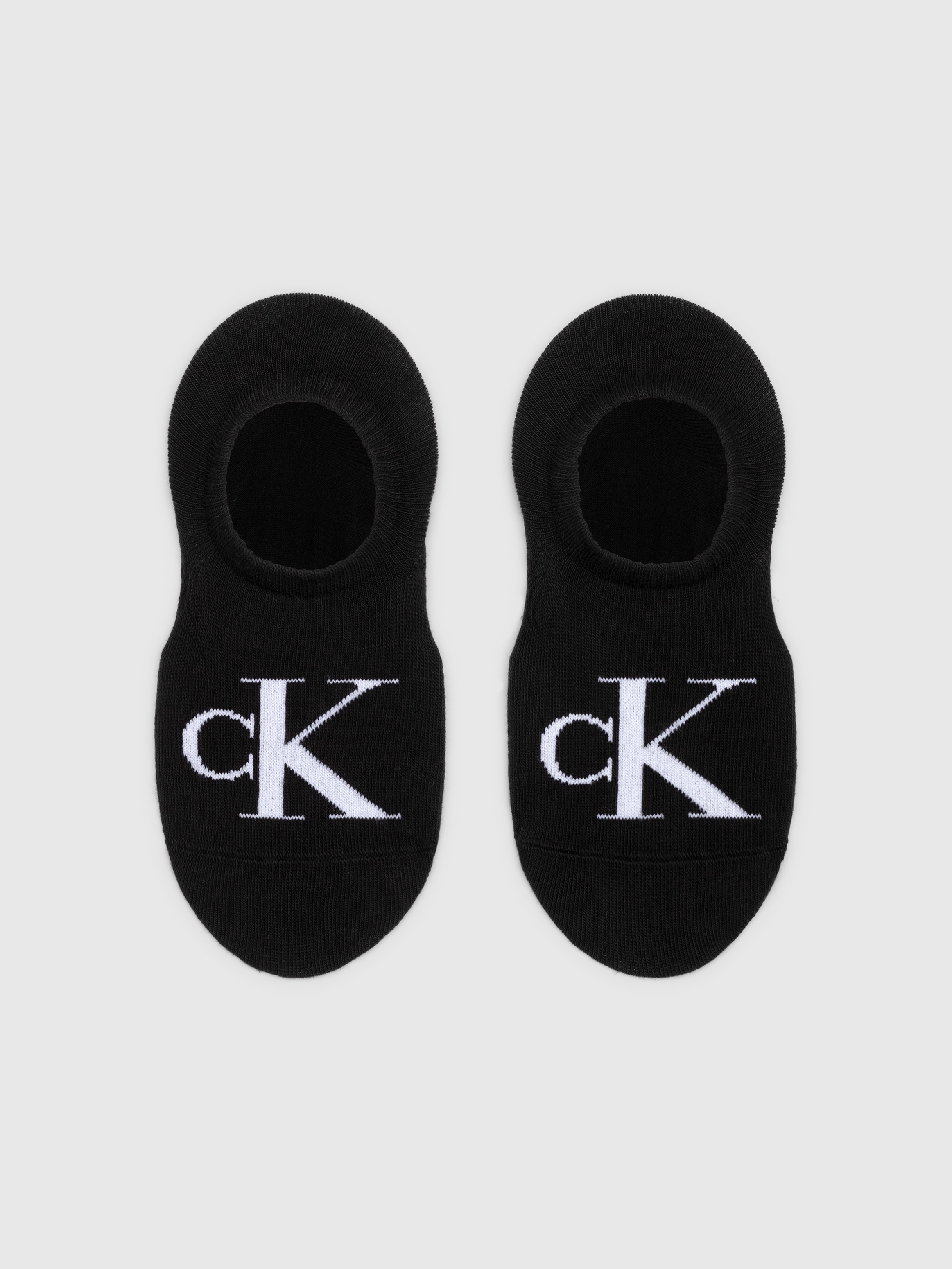Calvin Klein Jeans Füsslinge »CKJ WOMEN FOOTIE HIGH CUT 2P MONOGRAM«, (2 Paar), Mit grosser Logostickerei vorn