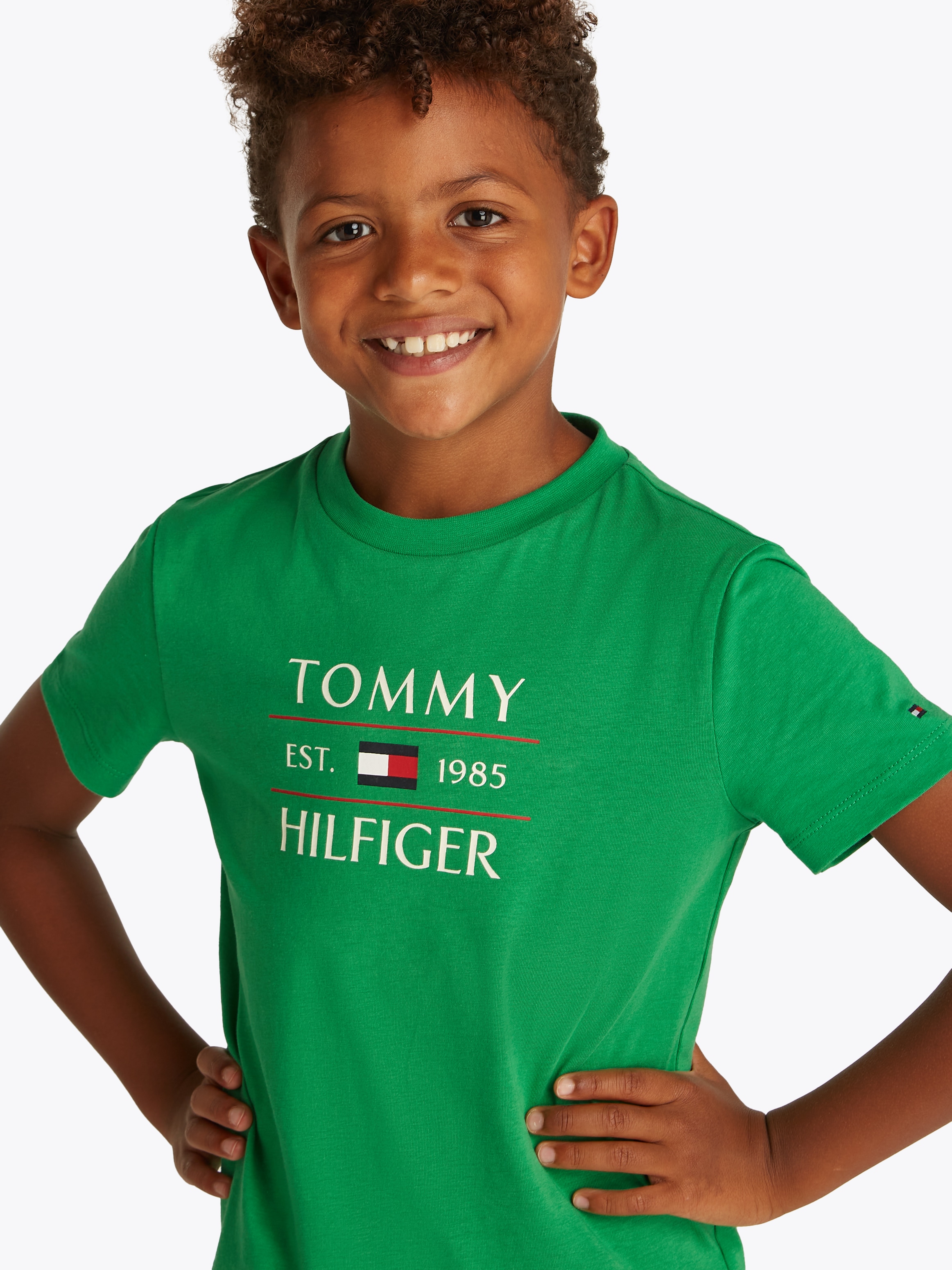 Tommy Hilfiger T-Shirt »TOMMY FLAG HILFIGER REG TEE SS«, mit grossem Logo